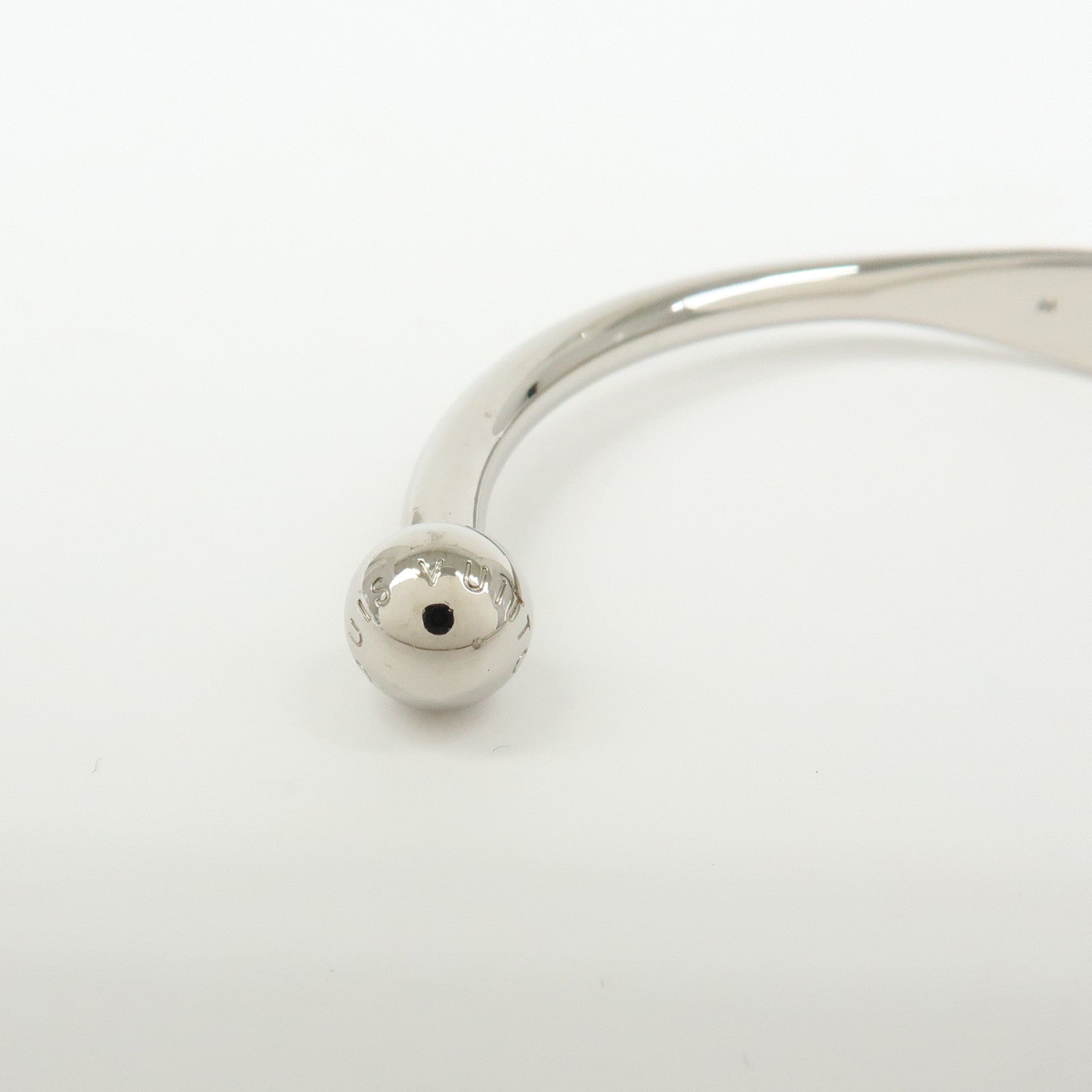 Louis Vuitton Monogram Metal Jonc Bracelet Bangle Silver M64839