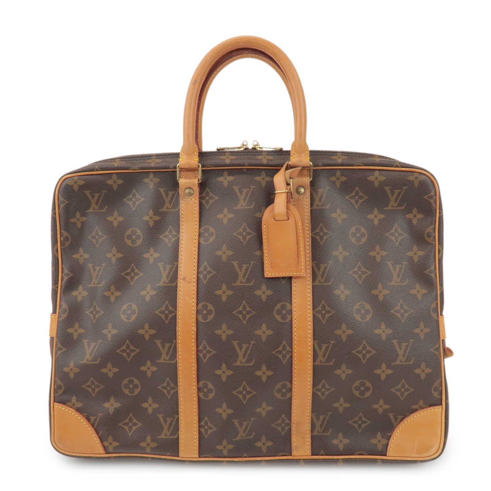 Louis Vuitton Monogram Porte Documents Voyage Bag Brown M53361