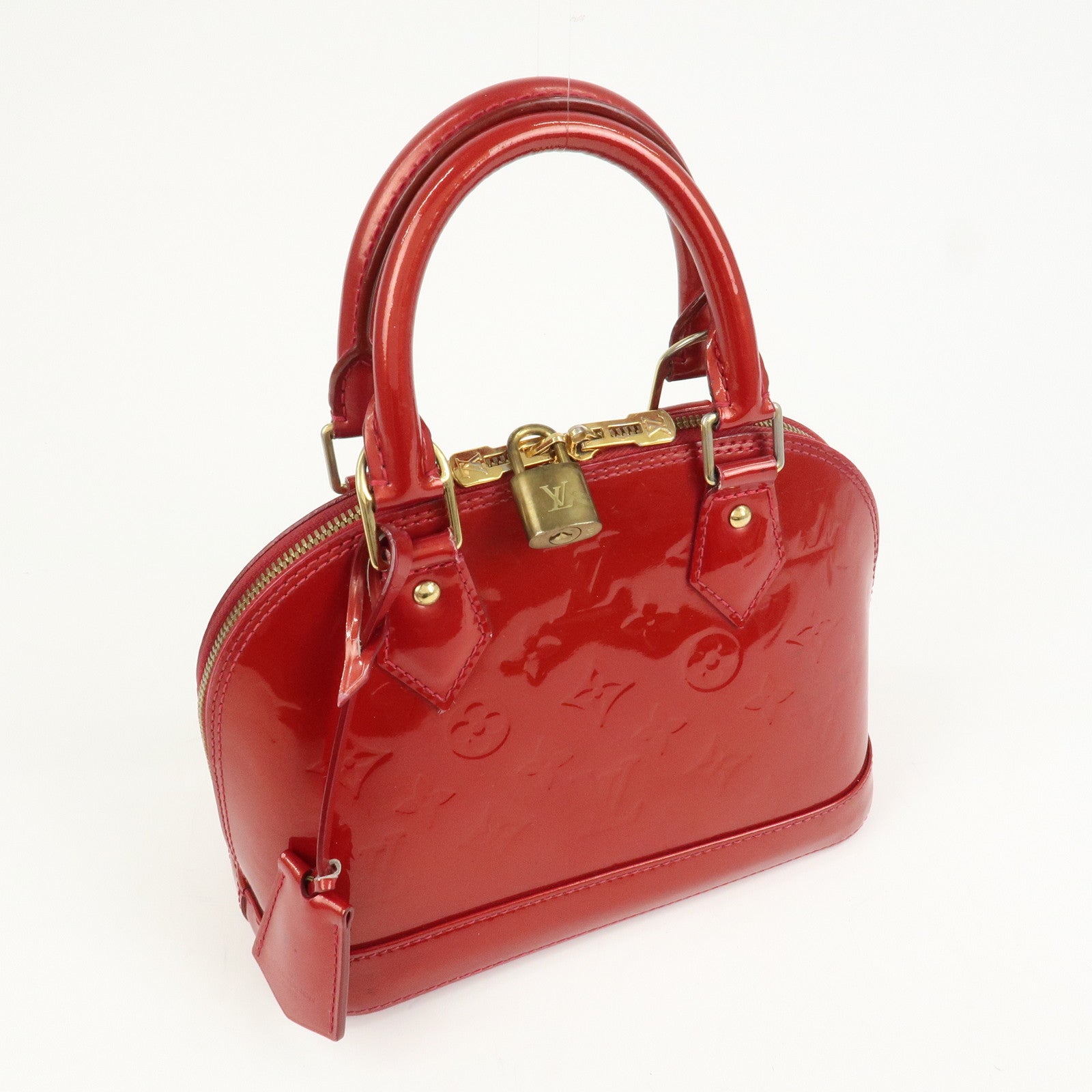 Louis Vuitton Monogram Vernis Alma BB 2Way Bag Red M91606
