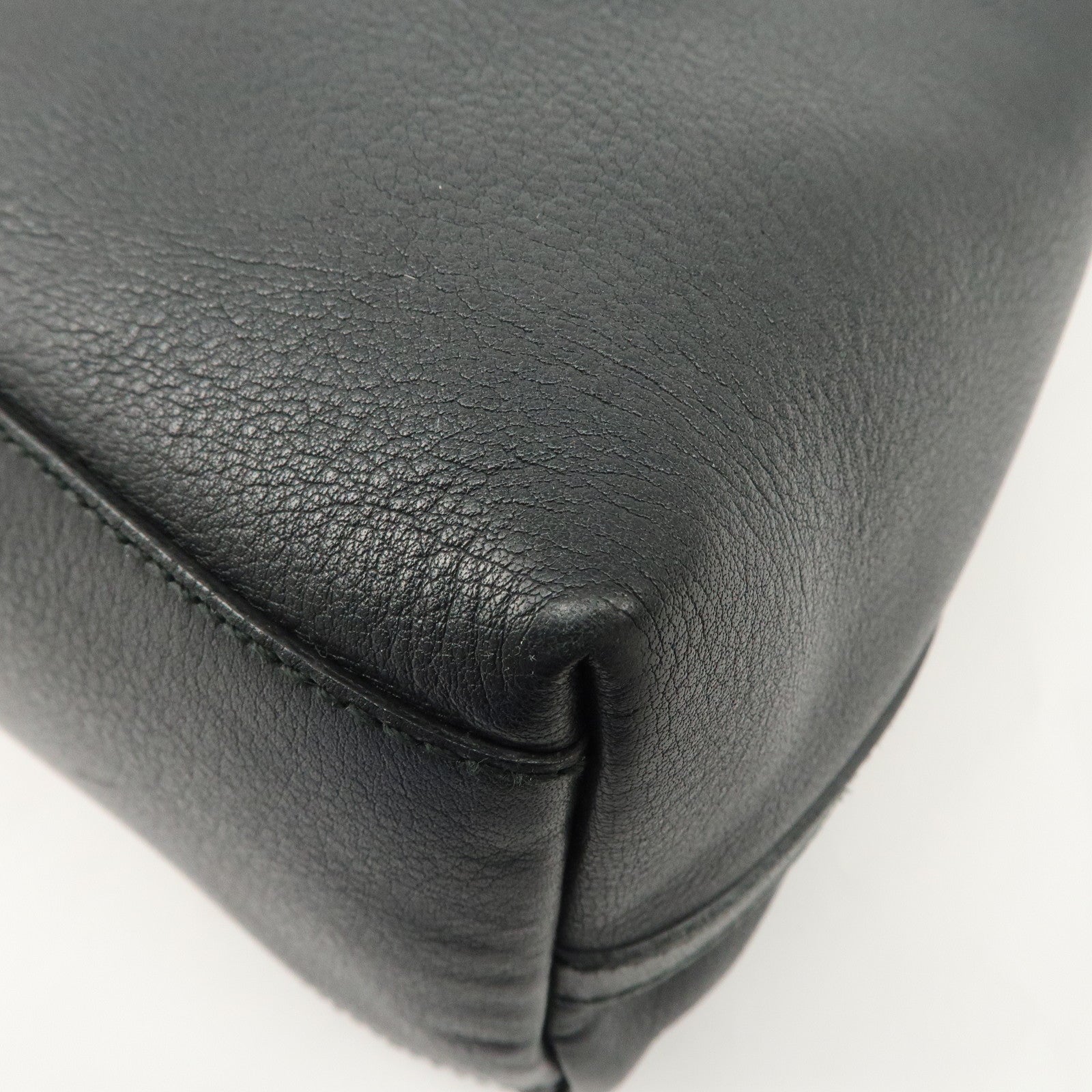 GUCCI Leather Tote Bag Shoulder Bag Black 419689 Used