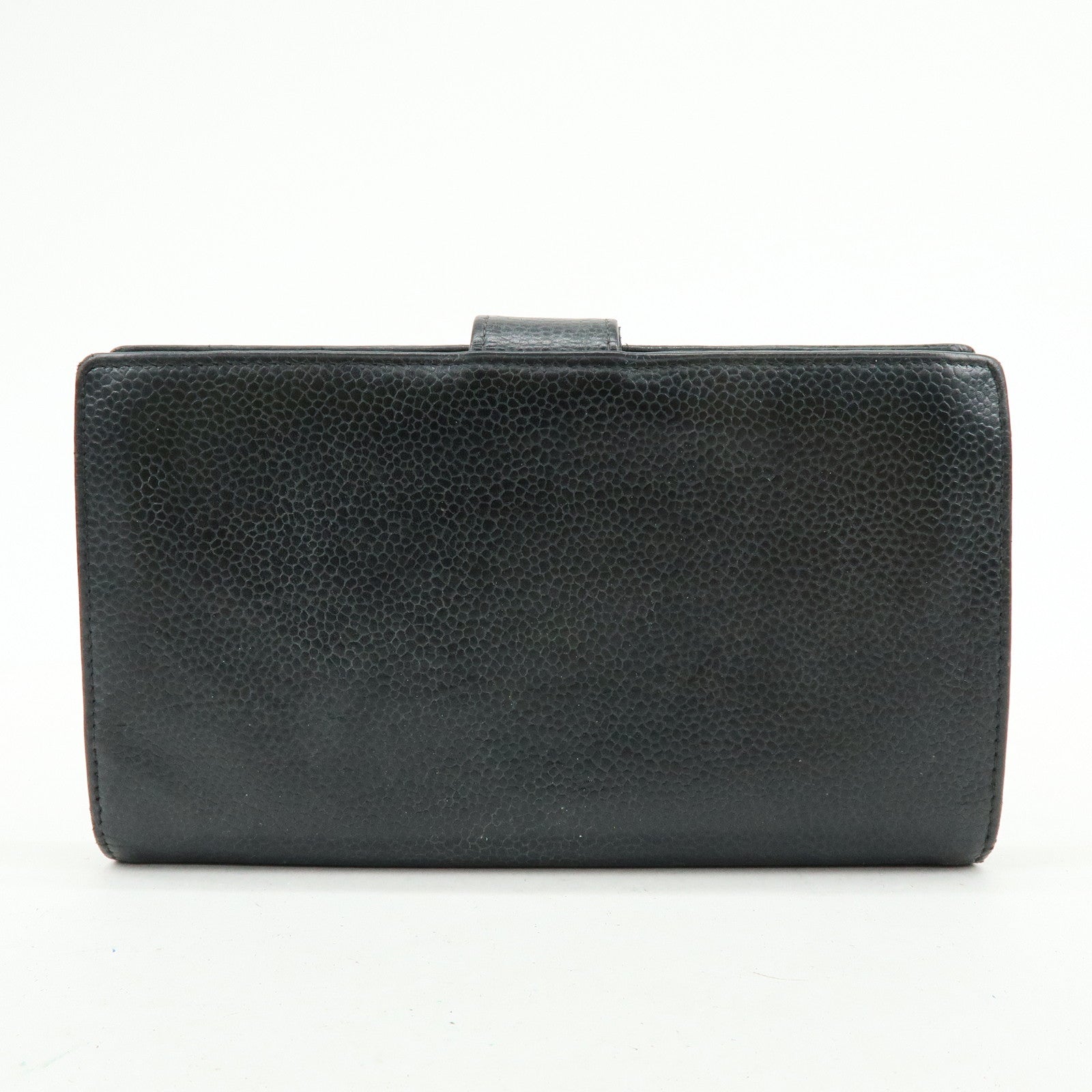 CHANEL COCO Mark Cavierskin Long Wallet Black