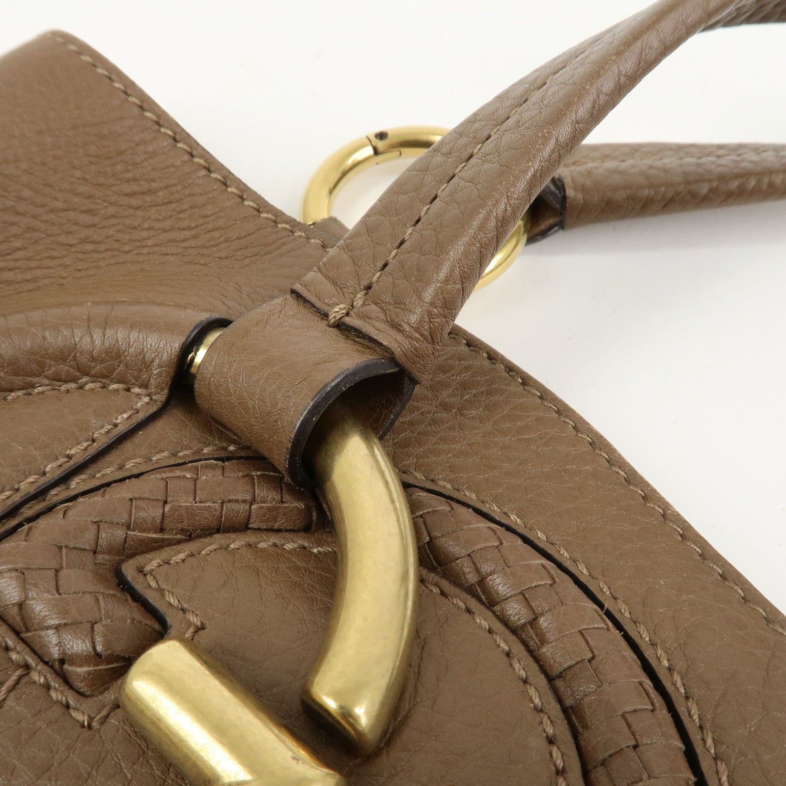 GUCCI Interlocking G Leather Tote Bag Shoulder Bag Brown 309531