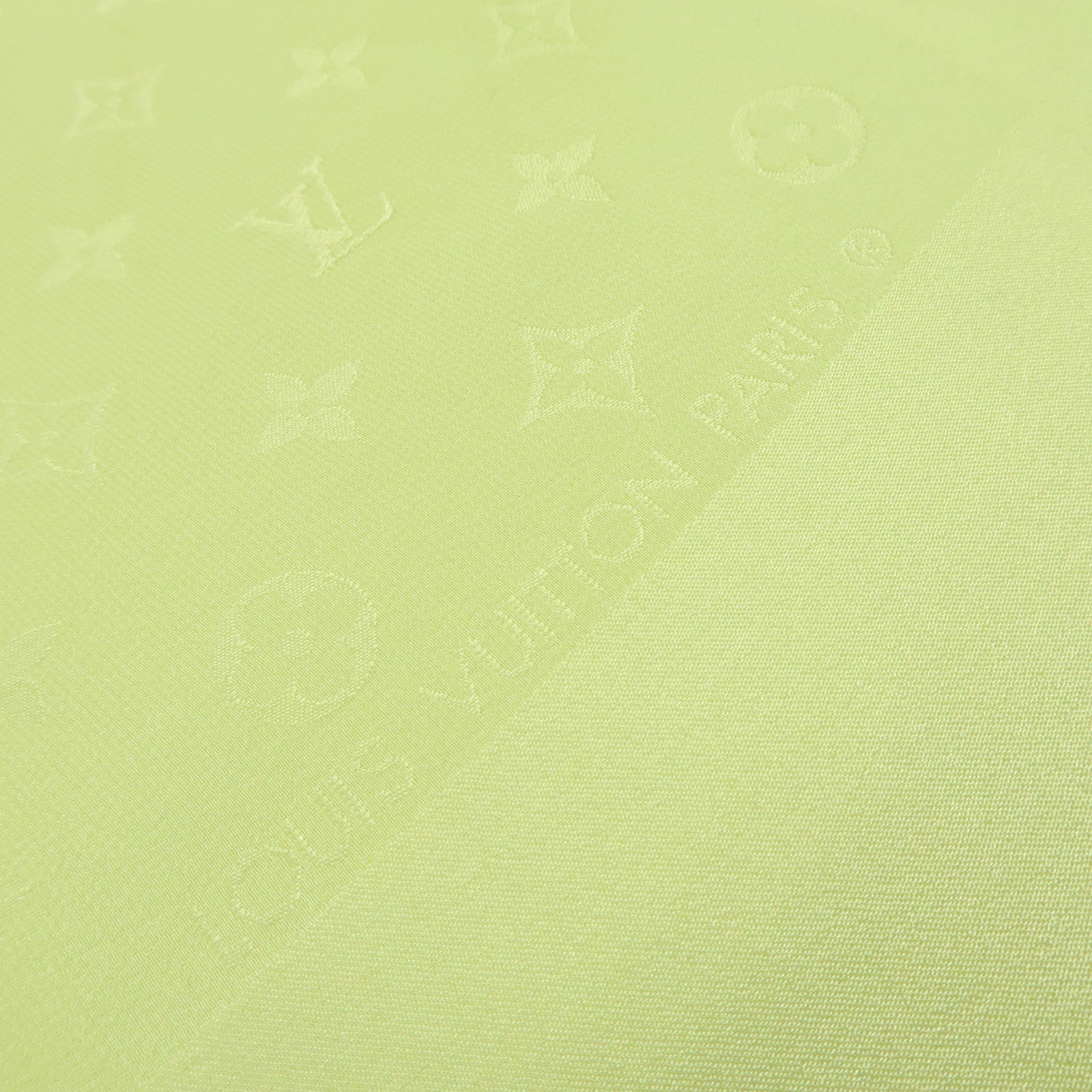 Louis Vuitton Monogram Silk 100% Scarf Shawl Light Green