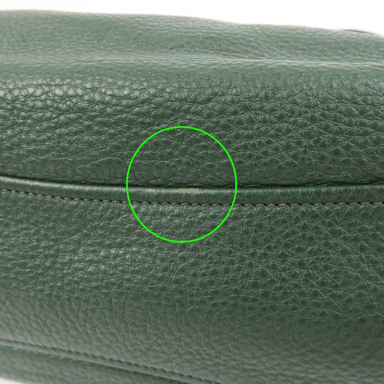 MIU MIU Logo Leather 2Way Bag Hand Bag Shoulder Bag Moss Green