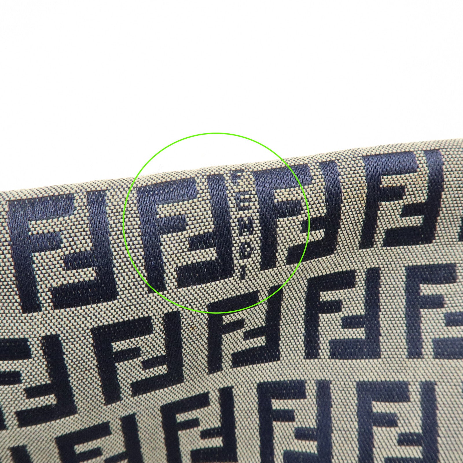 FENDI Mamma Baguette Zucchino Canvas Leather Shoulder Bag 26424
