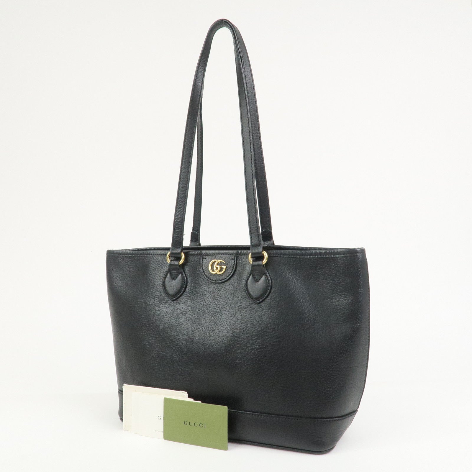 GUCCI GG Marmont Leather Tote Bag Shoulder Bag Black 765043