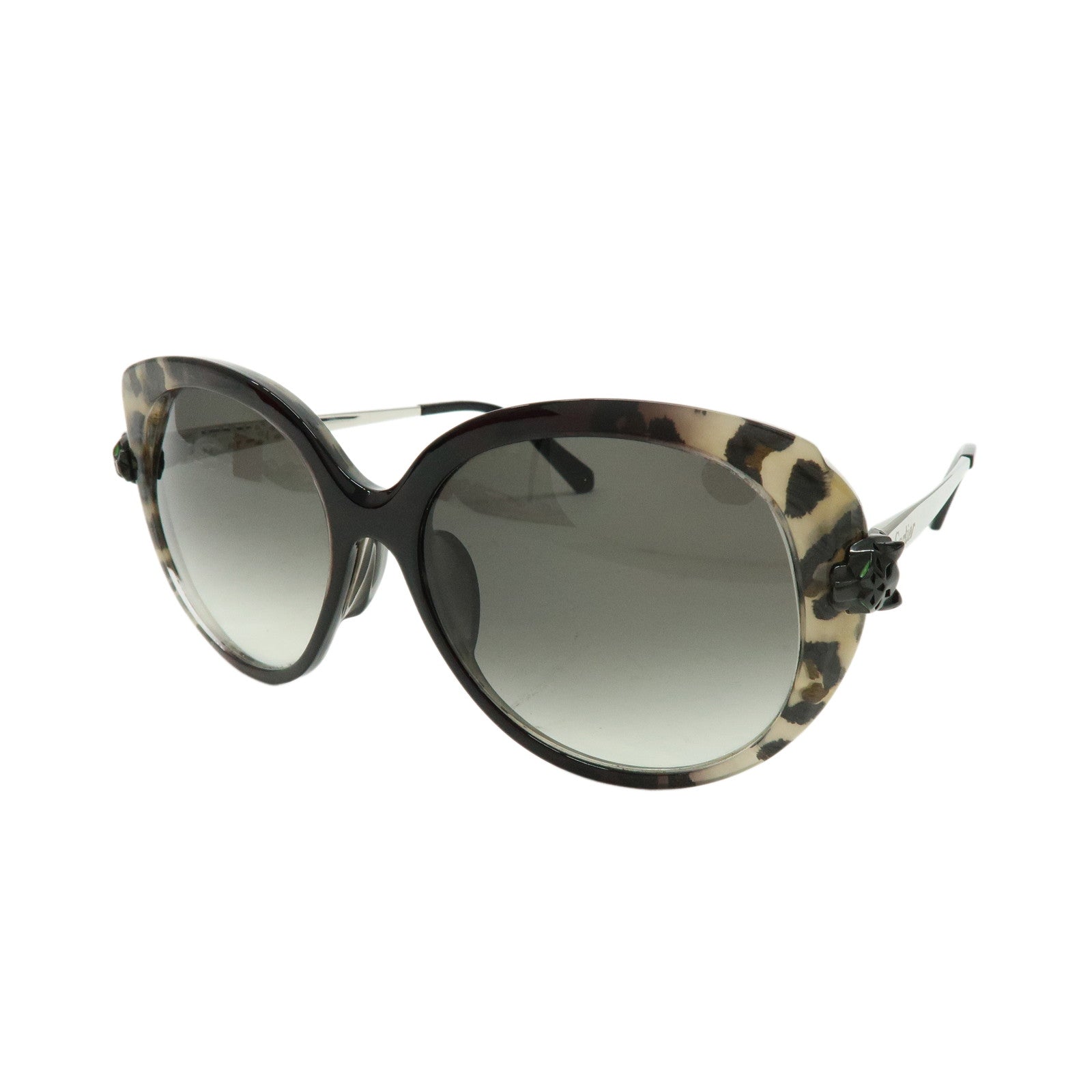 Cartier Panthere Plastic Sunglasses Black Beige DAA2321
