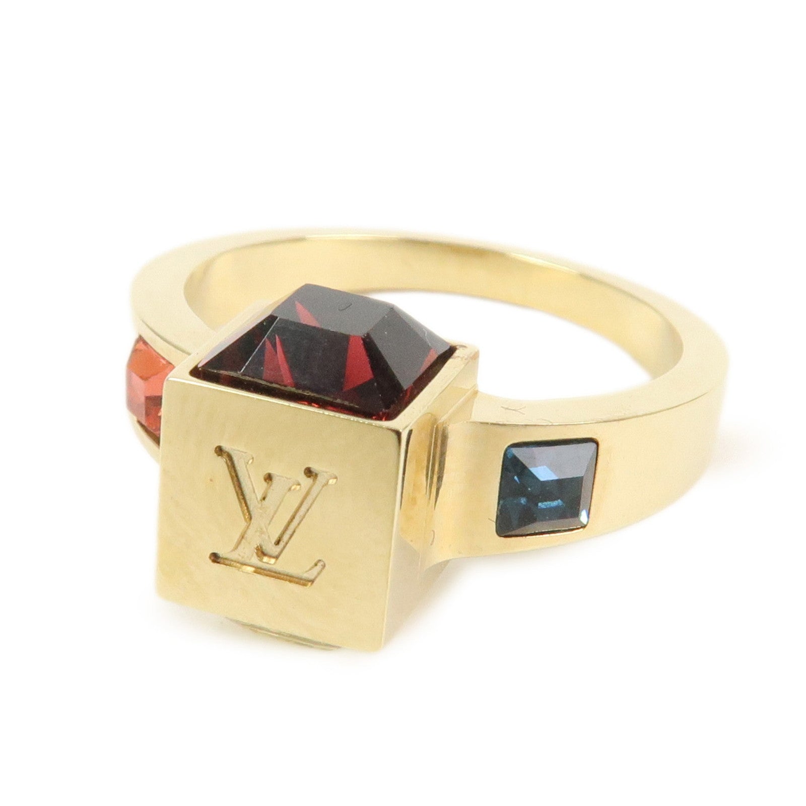 Louis Vuitton Bague Gamble Logo Metal Ring Gold M66824