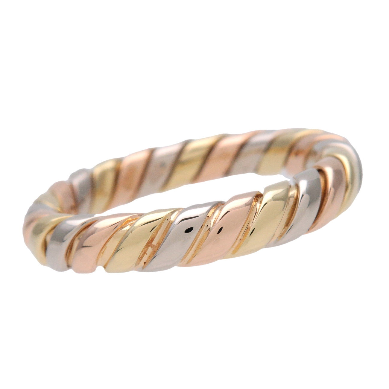 BVLGARI Tubogas Ring 750YG/PG/WG Yellow Rose White Gold US7.75