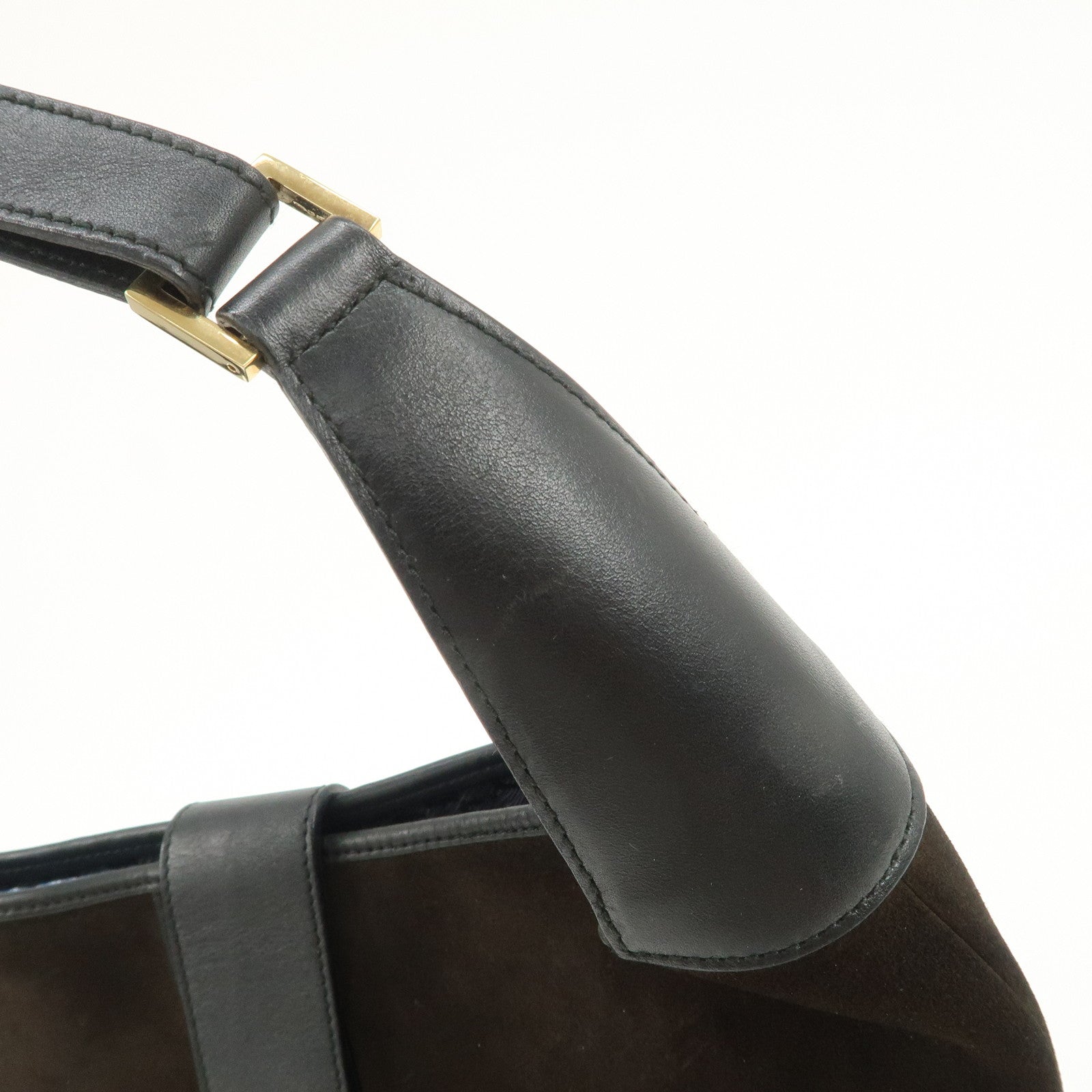 GUCCI Dionysus Suede Leather Shoulder Bag Dark Brown Black 001.4067 Used