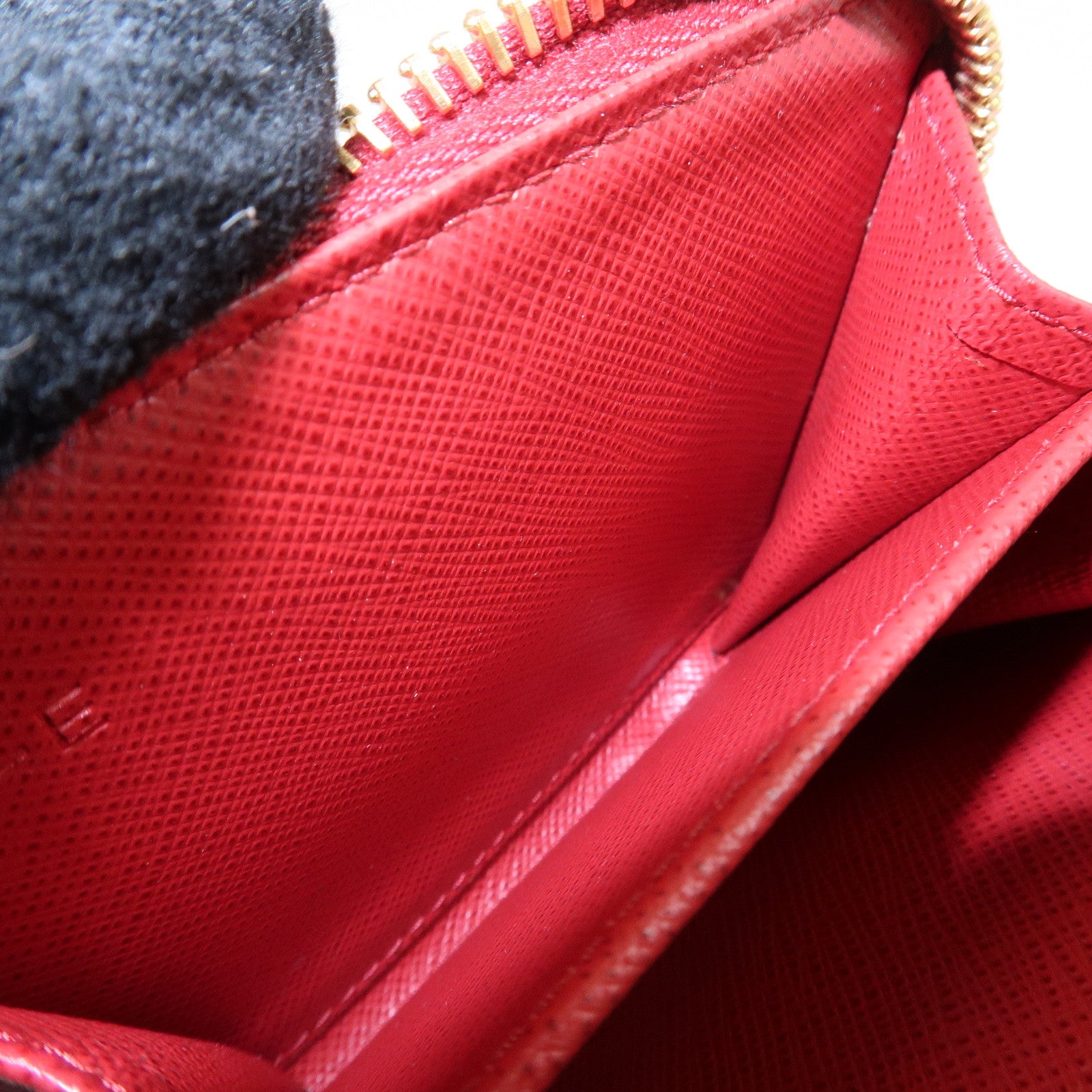 PRADA Leather Zippy Coin Case Red Gold Hardware 1ML025 Used