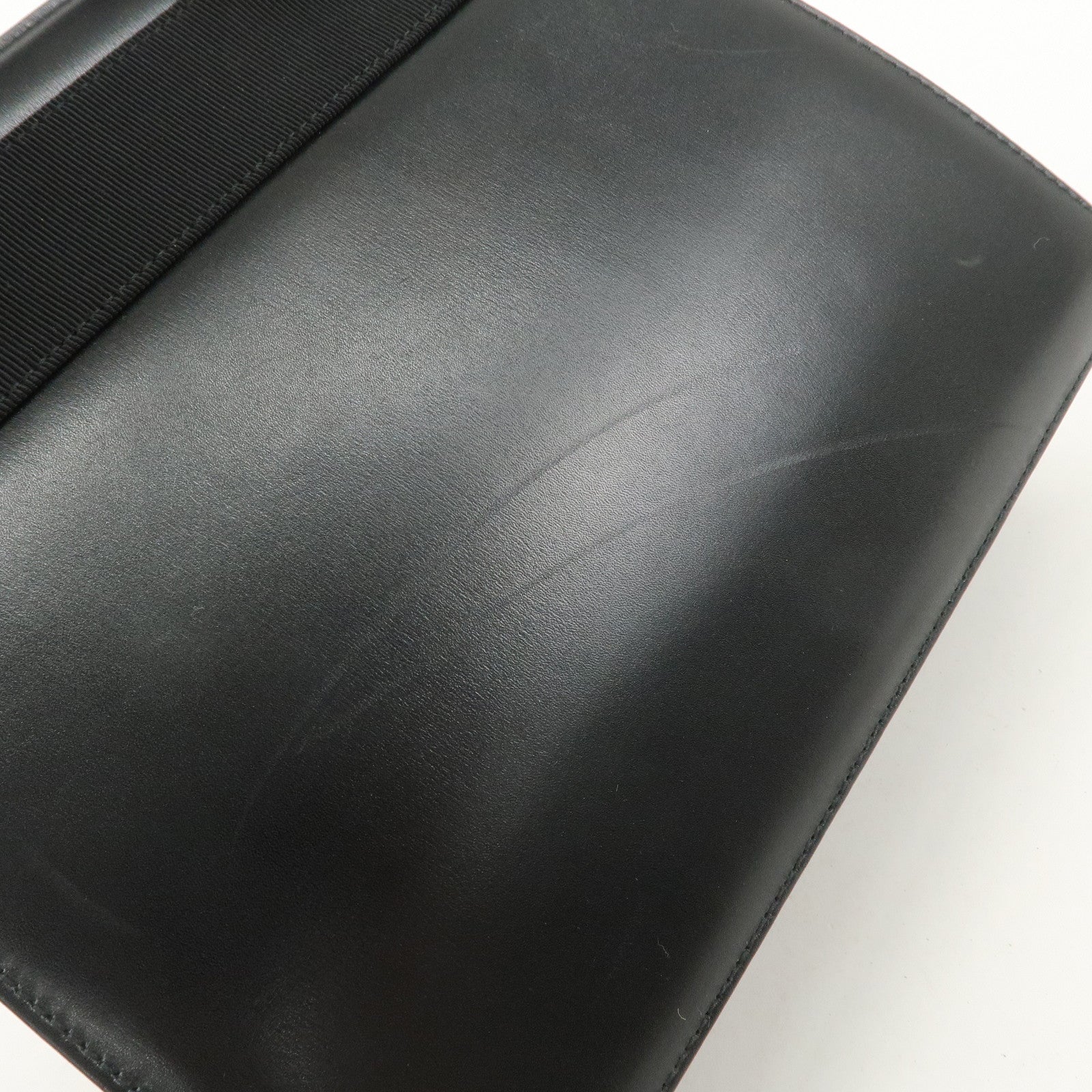 Ferragamo Vara Leather 2Way Hand Bag Shoulder Bag Black Used