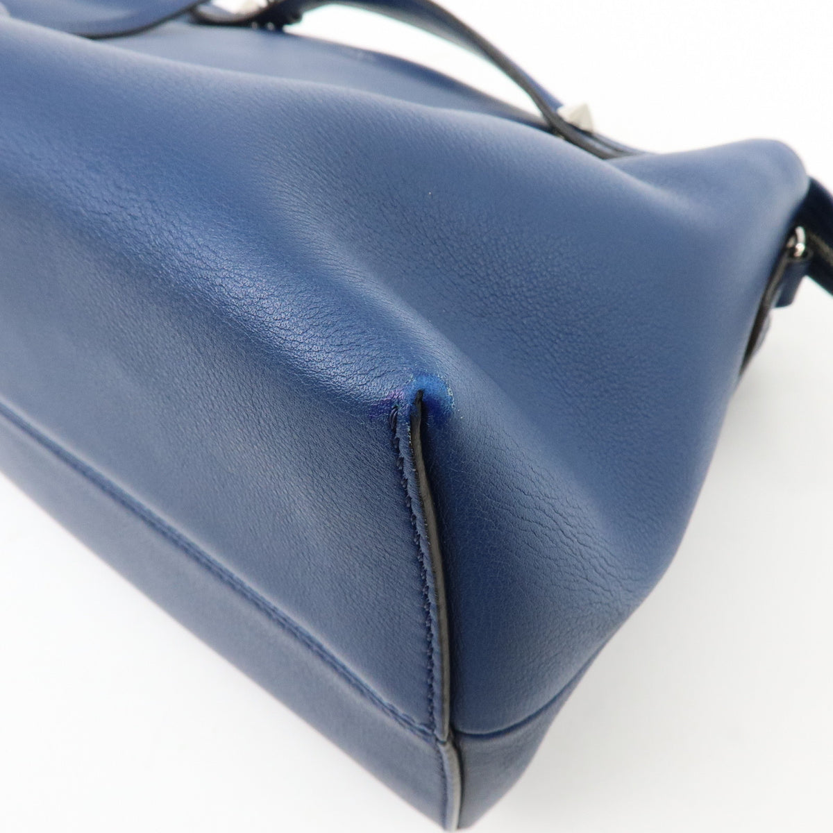 FENDI By The Way Leather 2Way Bag Hand Bag Shoulder Bag Blue 8BL124