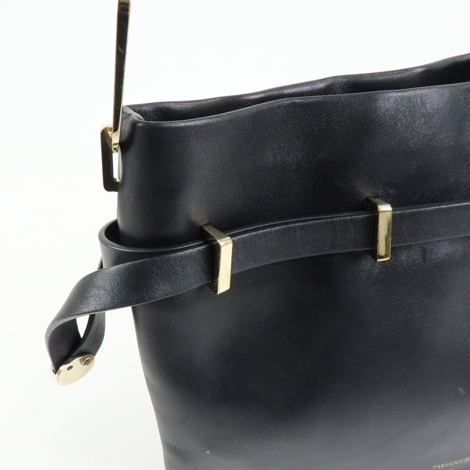 Tiffany & Co Logo Leather Shoulder Bag Crossbody Bag Black