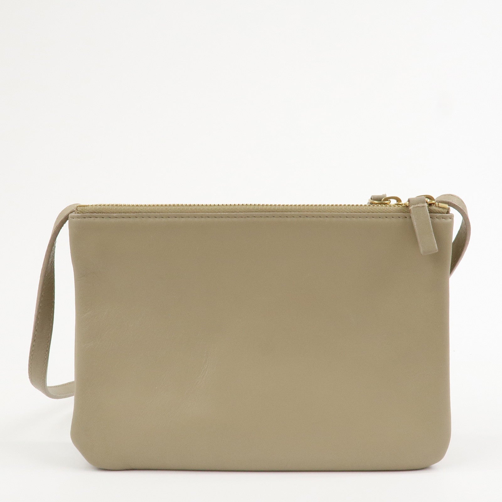CELINE Calf Skin Trio Bag Shoulder Bag Crossbody Bag Beige
