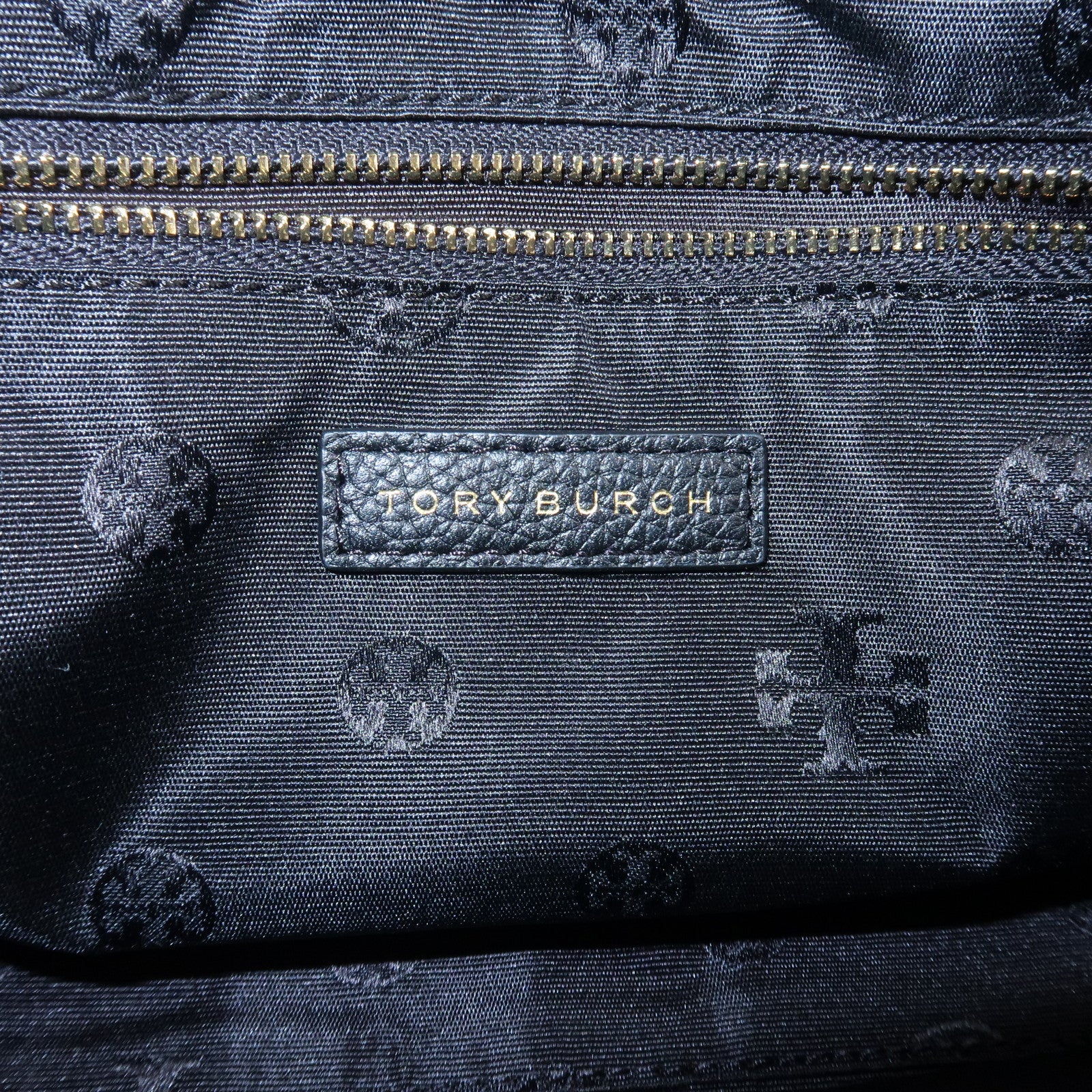 TORY BURCH Logo Leather Shoulder Bag Black