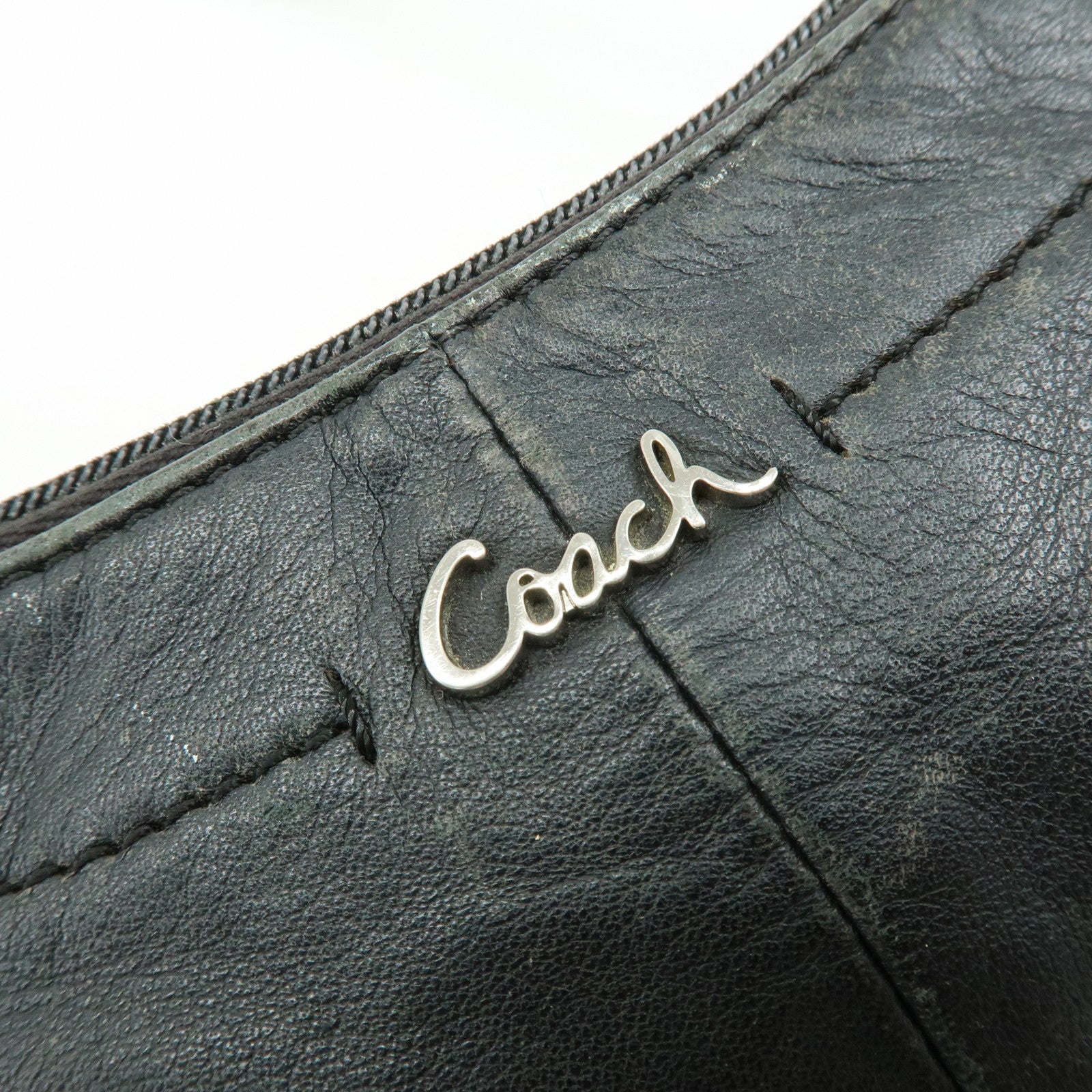 COACH Signature Set of 2 Canvas Leather Shoulder Bag Black Beige