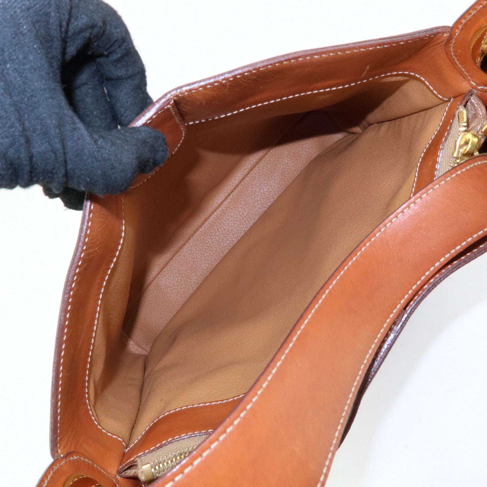 CELINE Macadam PVC Canvas Leather Shoulder Bag Brown