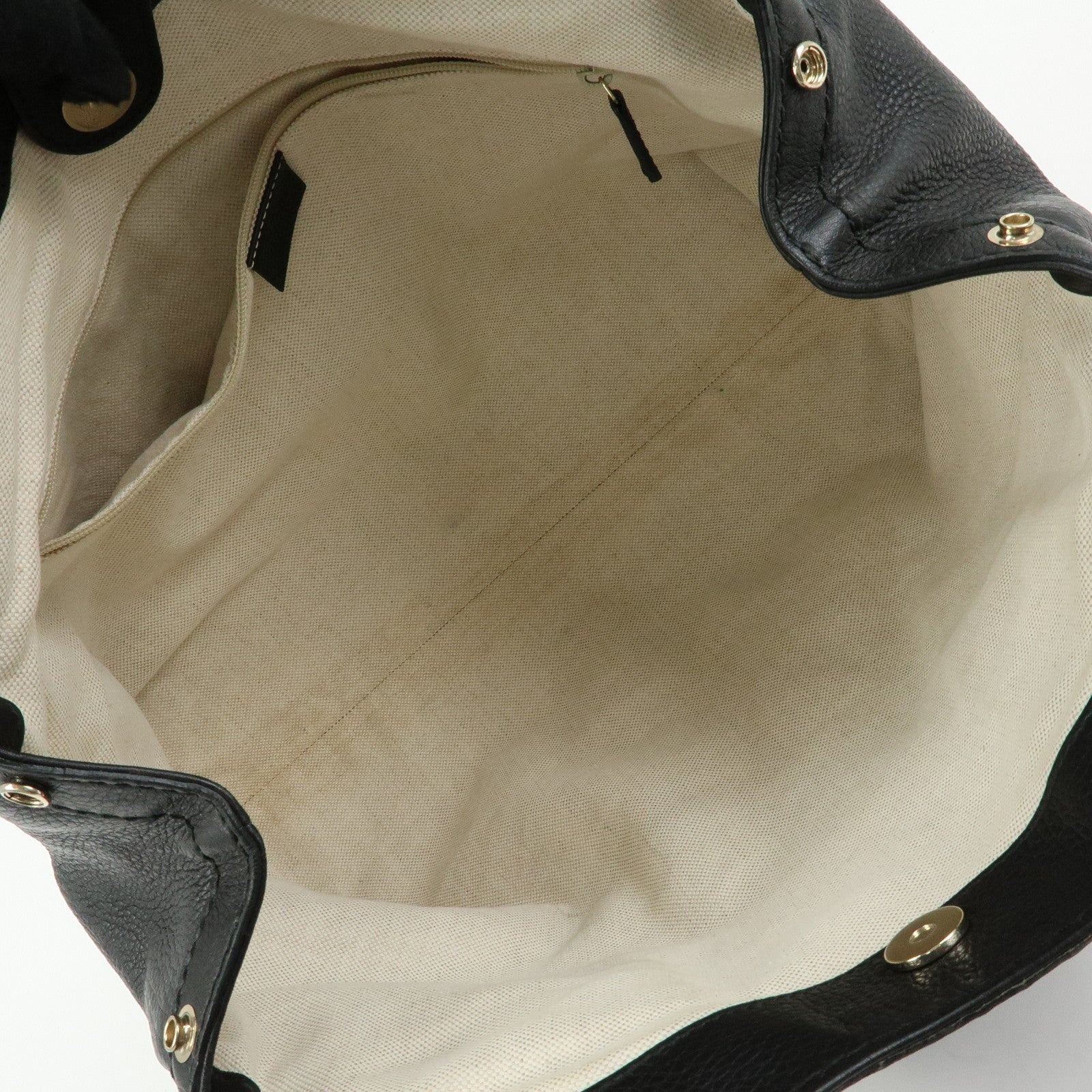 GUCCI Sukey Interlocking G Leather Tote Hand Bag Black 211944