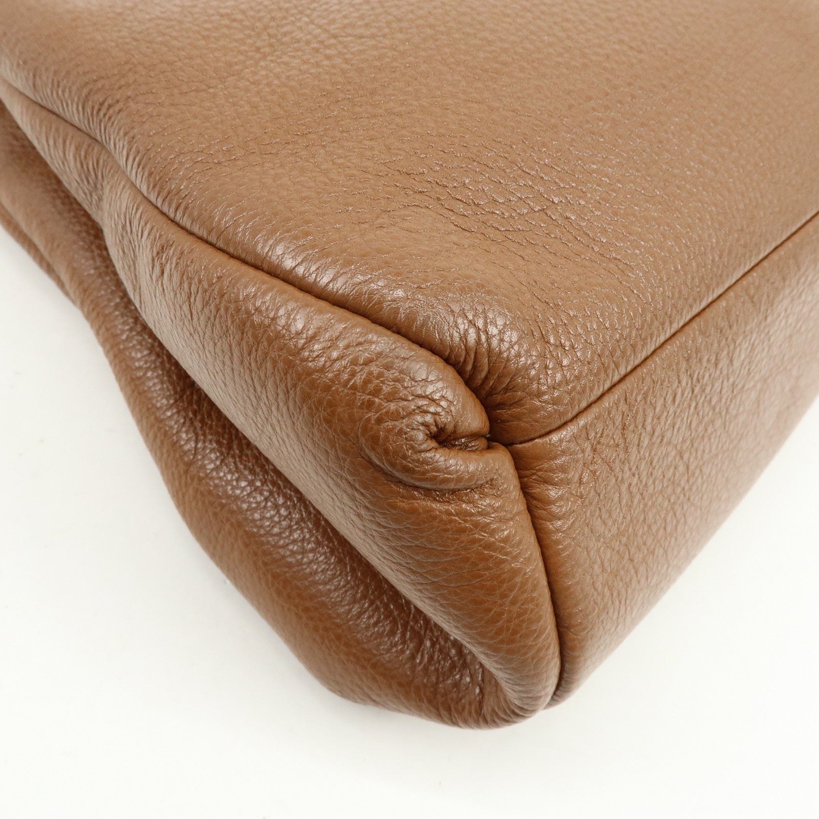 COACH Leather Shoulder Bag Hand Bag Brown