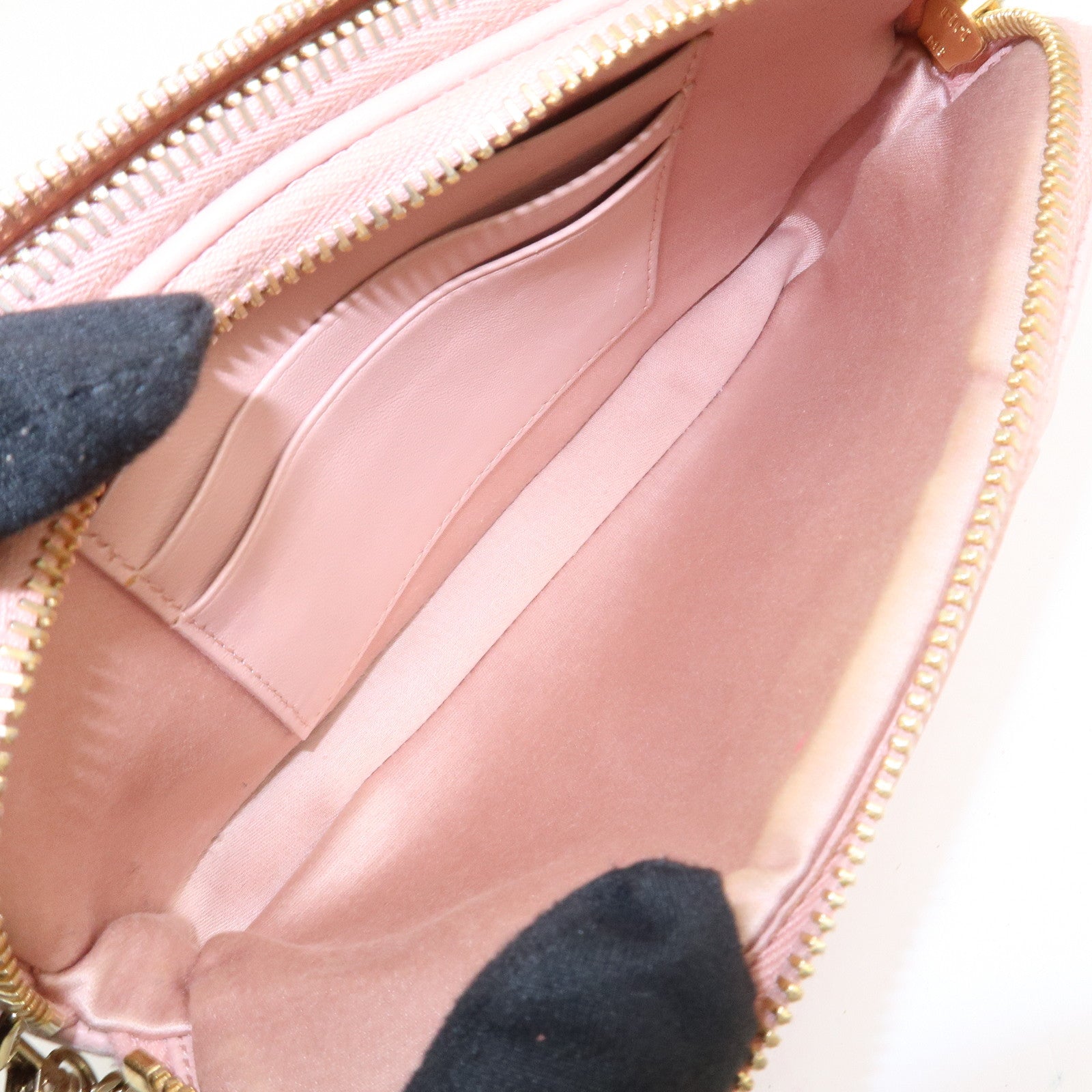 MIU MIU Matelasse Leather Chain Shoulder Bag Crossbody Bag Pink