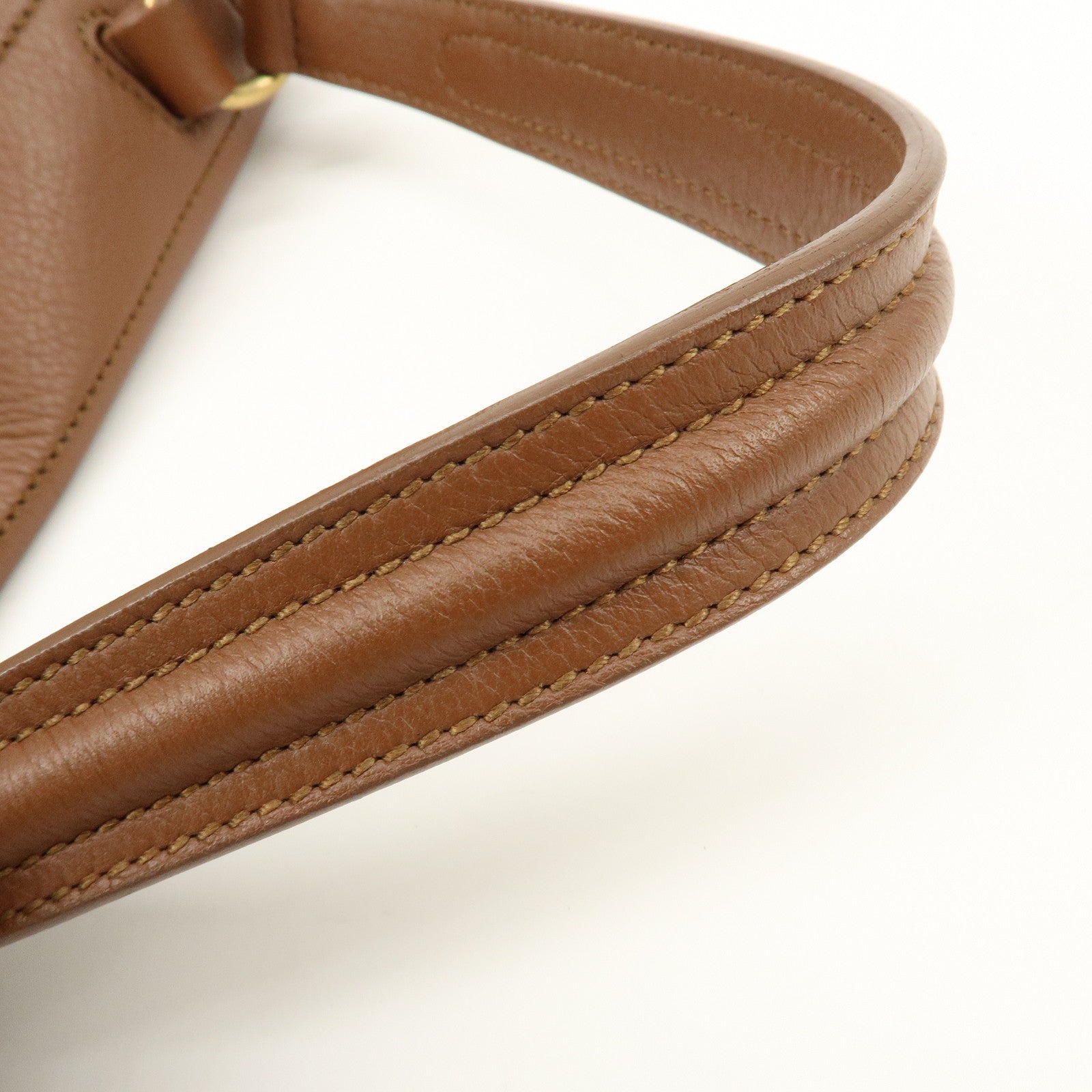 SAINT LAURENT PARIS Muse Two Leather Canvas 2WAY Bag Brown 229680