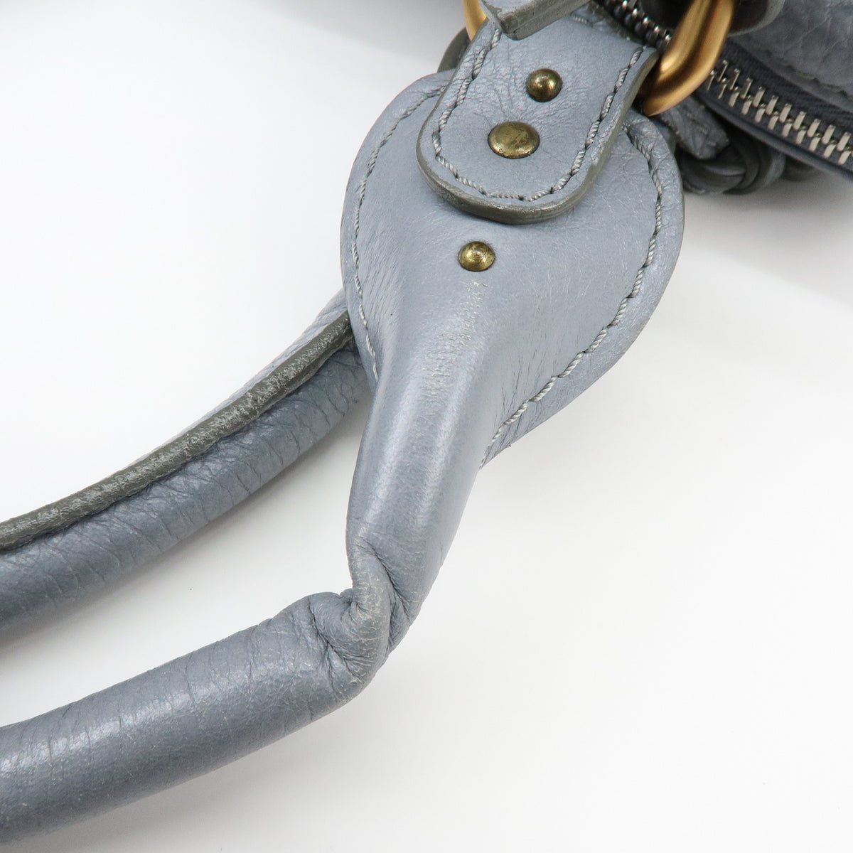 Chloe Paddington Leather Hand Bag Shoulder Bag Boston Bag Gray