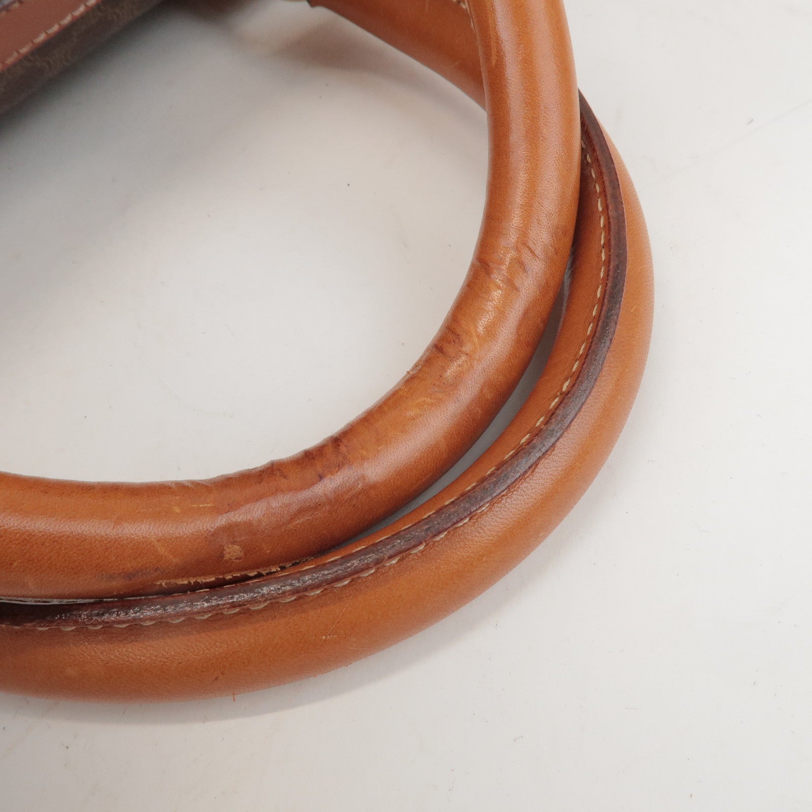 CELINE Macadam PVC Leather Boston Bag Hand Bag Brown