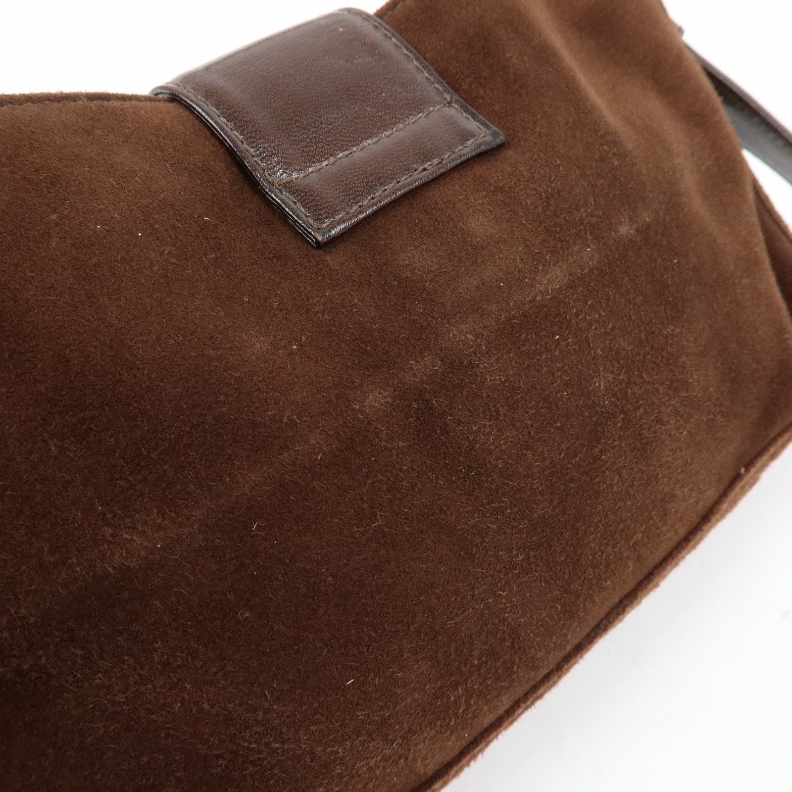 FENDI Suede Leather Shoulder Bag Hand Bag Brown 26568