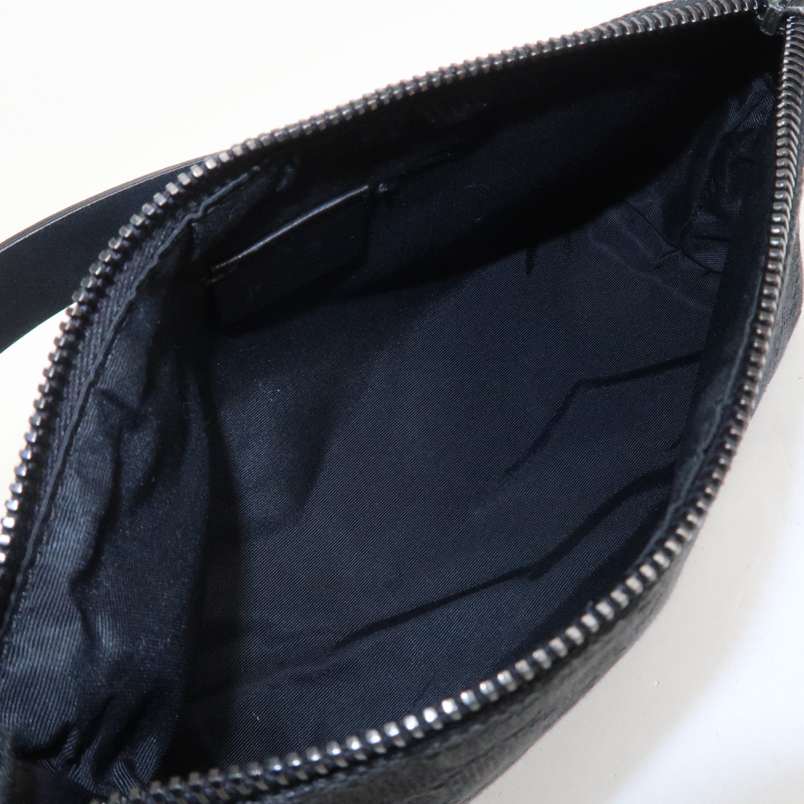 GUCCI GG Canvas Leather Shoulder Bag Hand Bag Pouch Black 103399