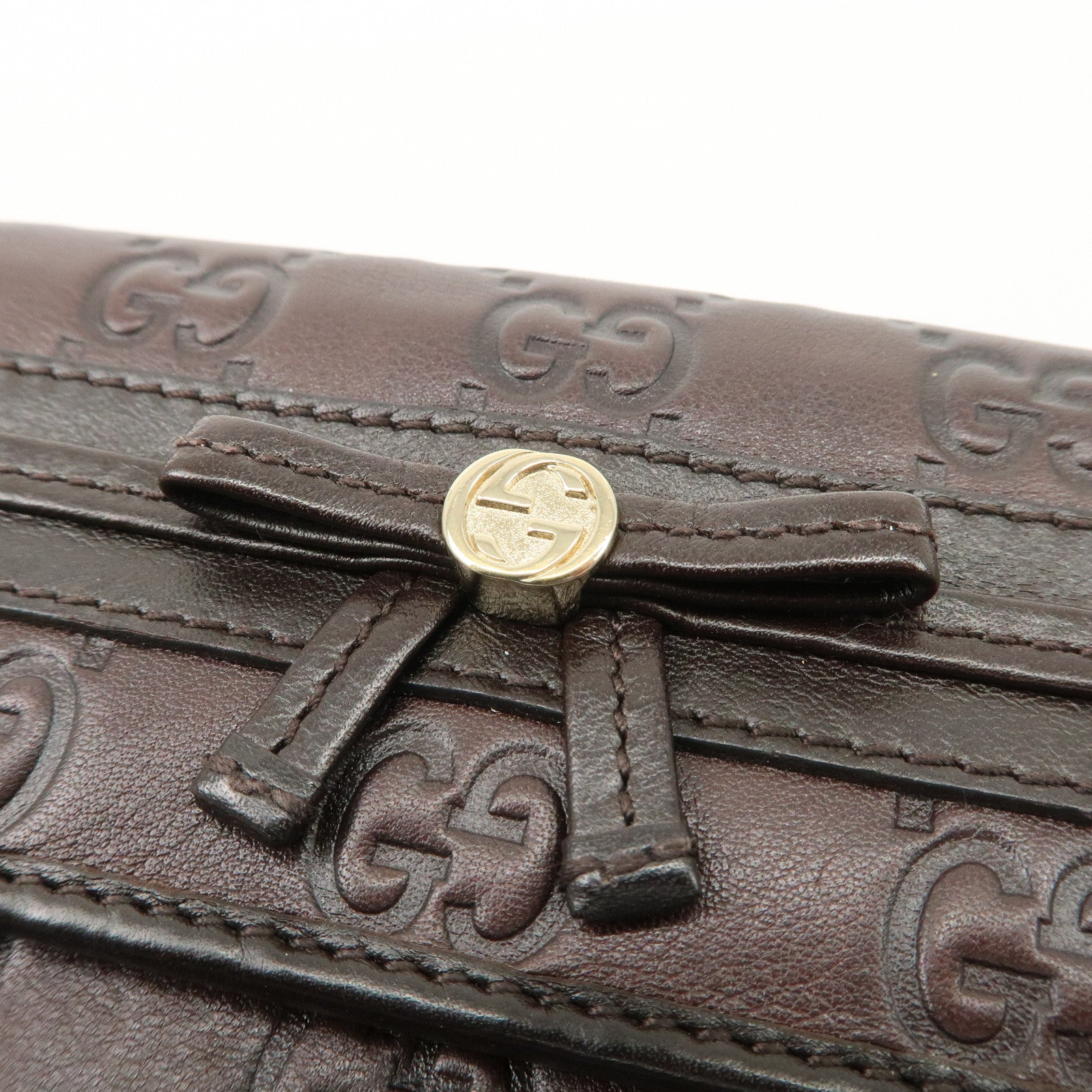 GUCCI Guccissima Mayfair Leather W Hook Long Bi-fold Wallet 256933 Used