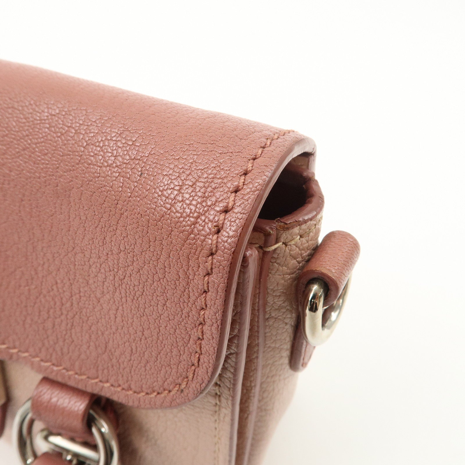 MIU MIU Madras Leather 2WAY Bag Hand Bag Shoulder Bag Pink RN1020