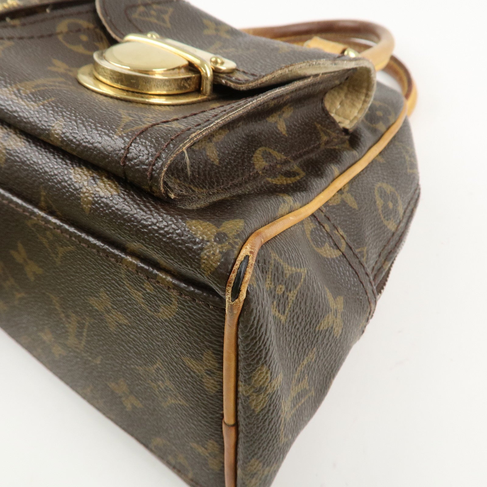 Louis Vuitton Monogram Manhattan PM Hand Bag Brown M40026 Used