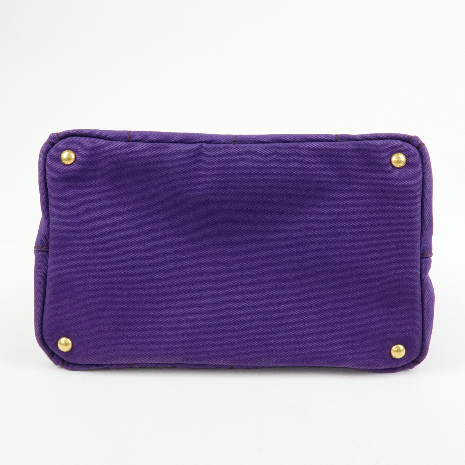 PRADA Canapa Triangle Logo Canvas Tote Bag Hand Bag Purple B1877B
