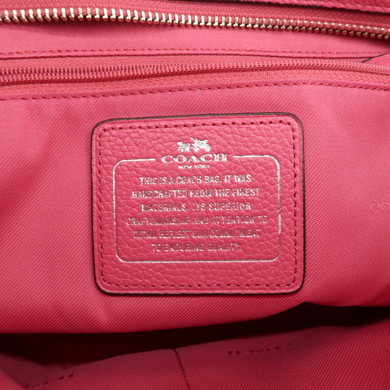 COACH Leather Set of 2 Shoulder Bag Tote Bag Black Pink
