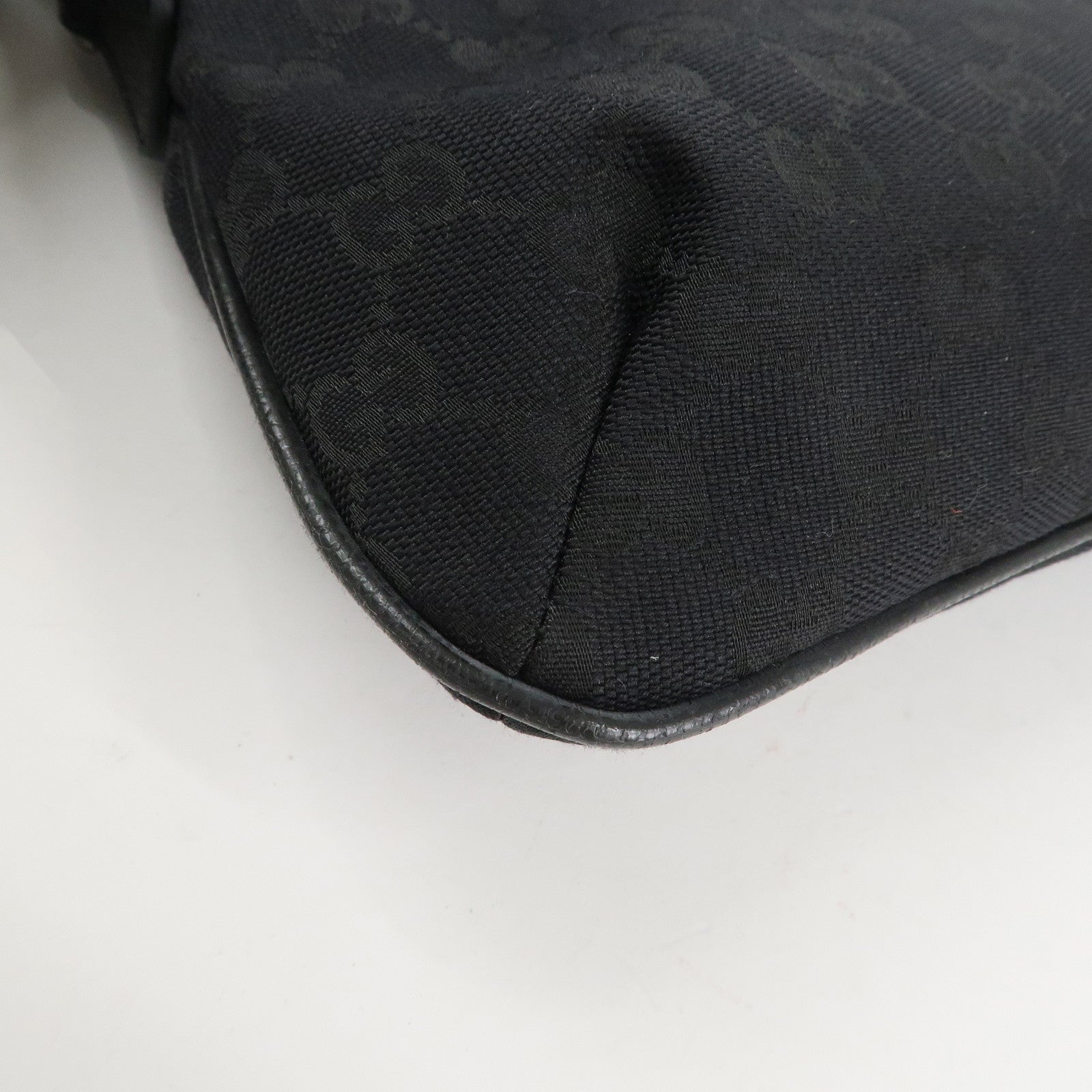 GUCCI Sherry GG Canvas Leather Shoulder Bag Black 189749 Used