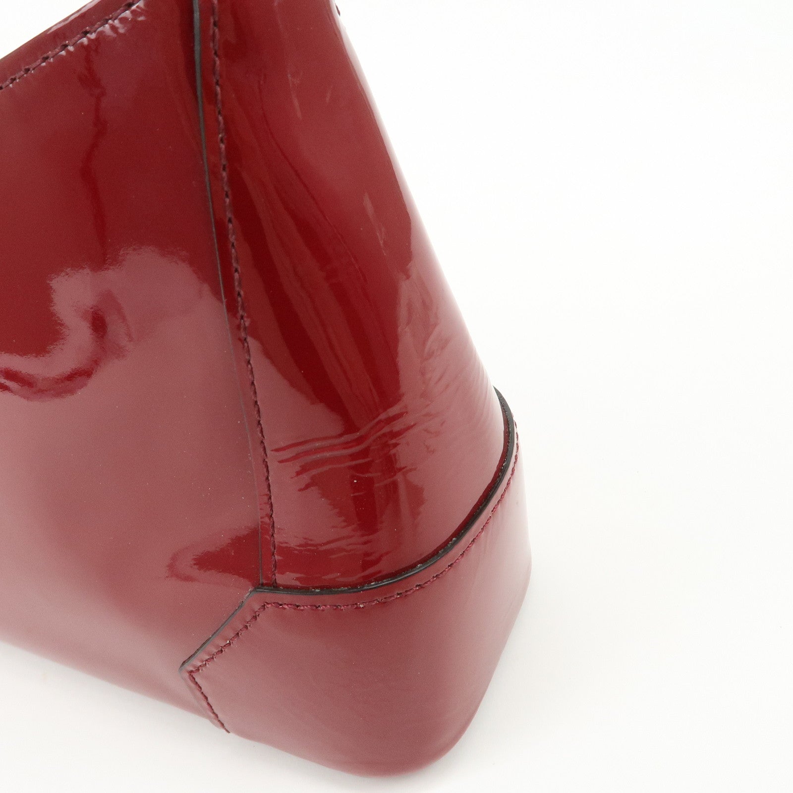 BURBERRY Patent Leather Shoulder Bag Hand Bag Red