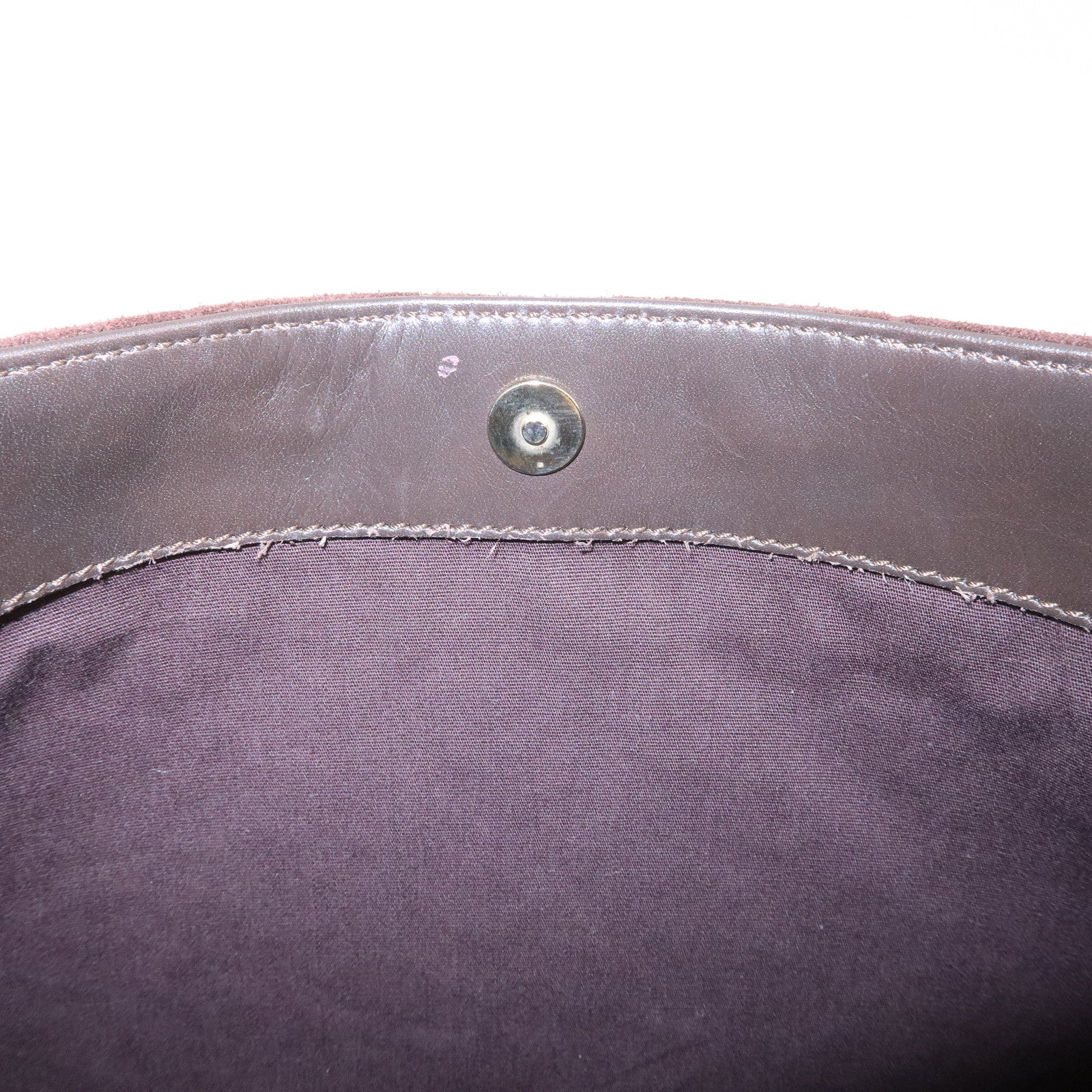 CELINE C Macadam Suede Leather Shoulder Bag Brown