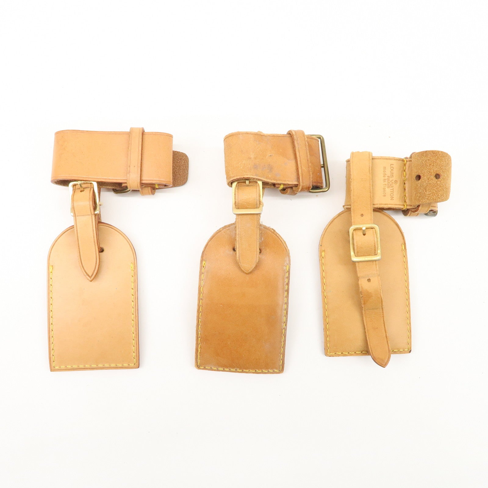 Louis Vuitton Set of 15 Nume Leather Name Tag & Poignet Natural Used