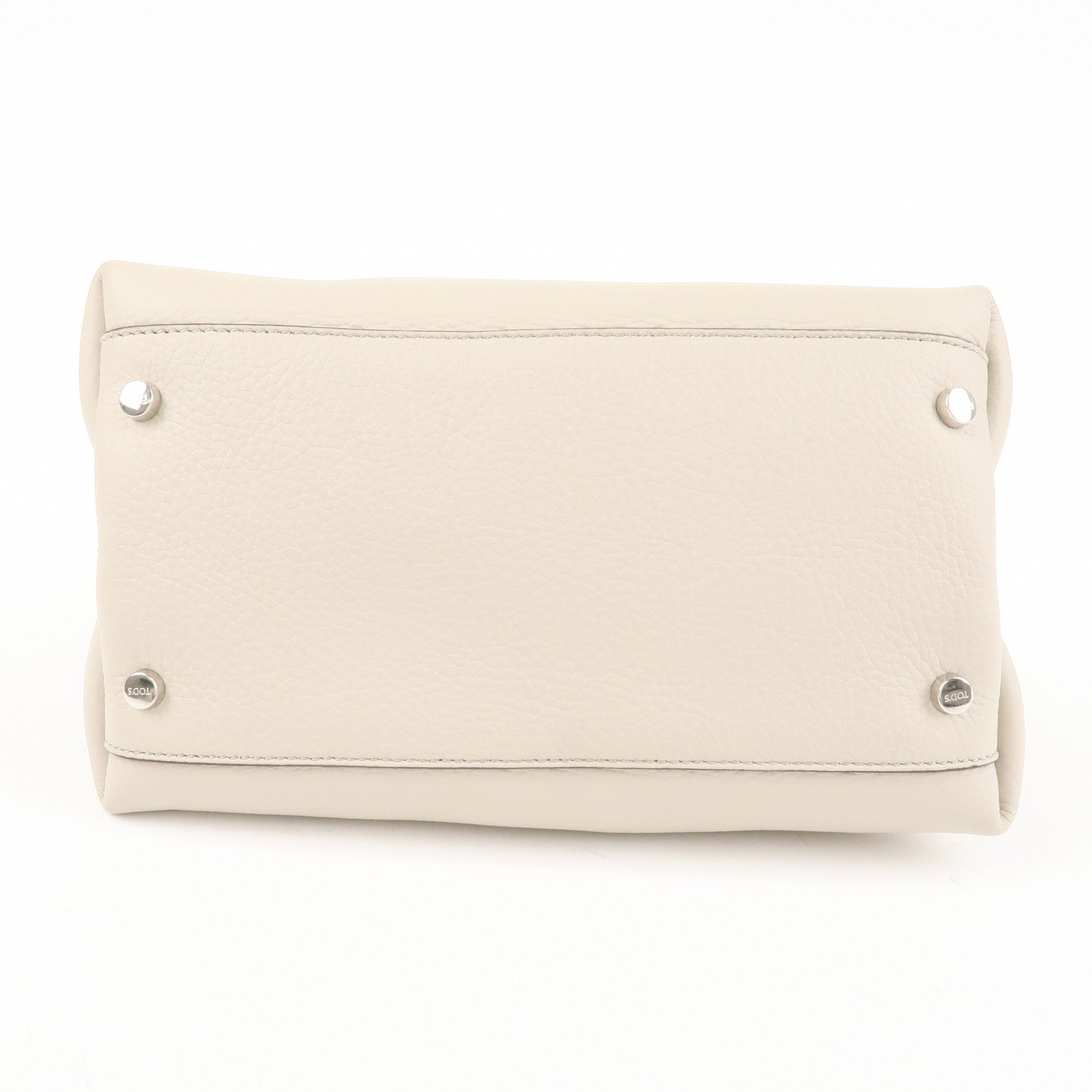 TOD'S T Timeless Micro Leather 2Way Hand Bag Gray Used