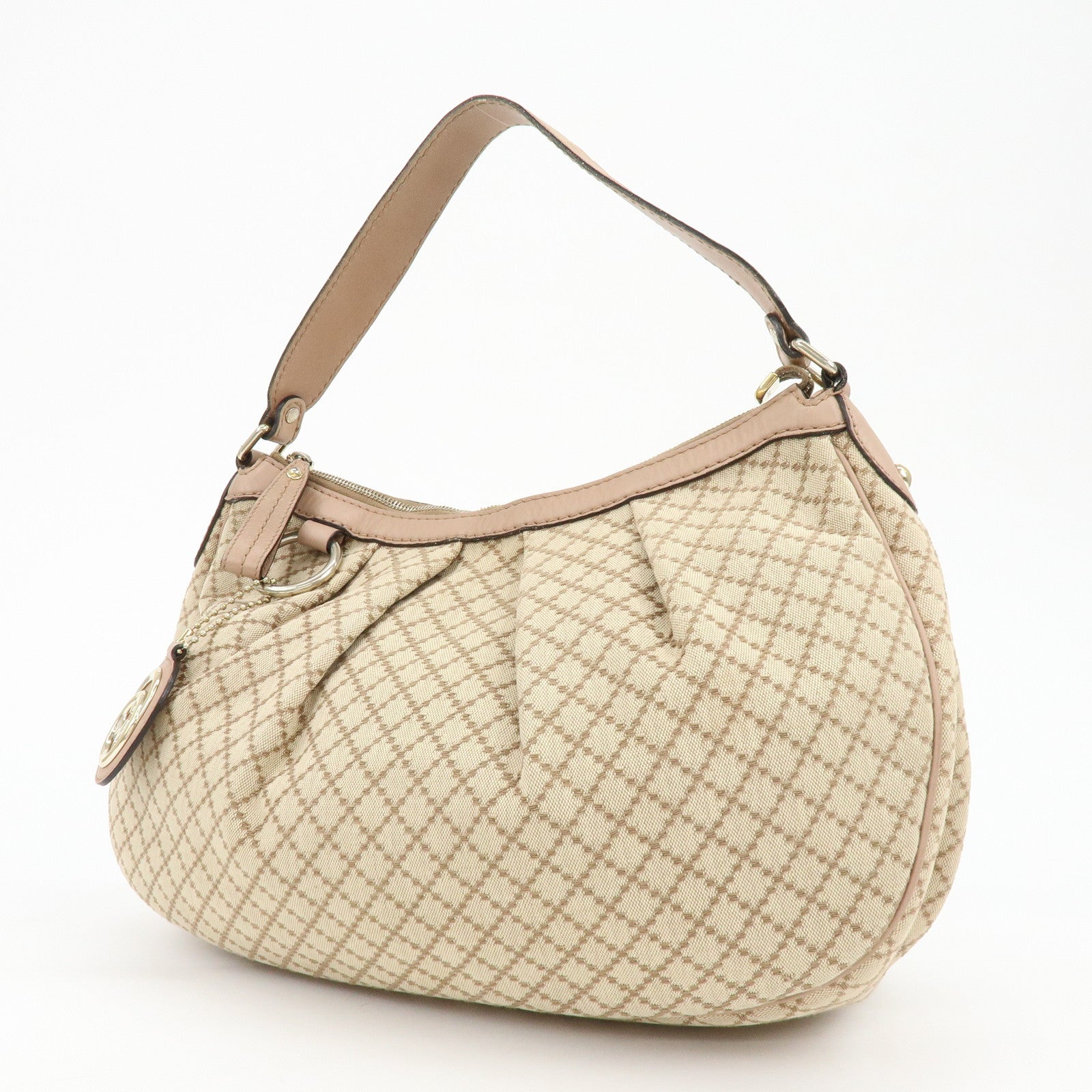 GUCCI Sukey Interlocking G Diamante Canvas Shoulder Bag 232955