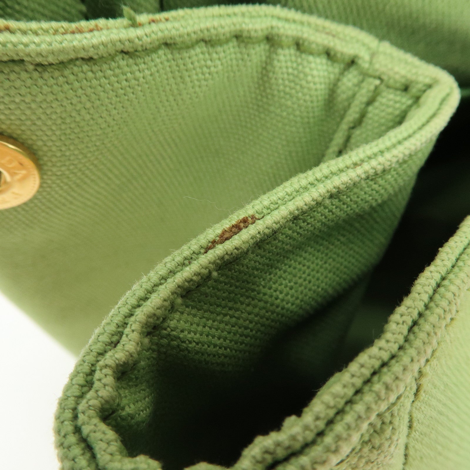 PRADA Canapa Large Triangle Logo Canvas Tote Bag Hand Bag B1872B