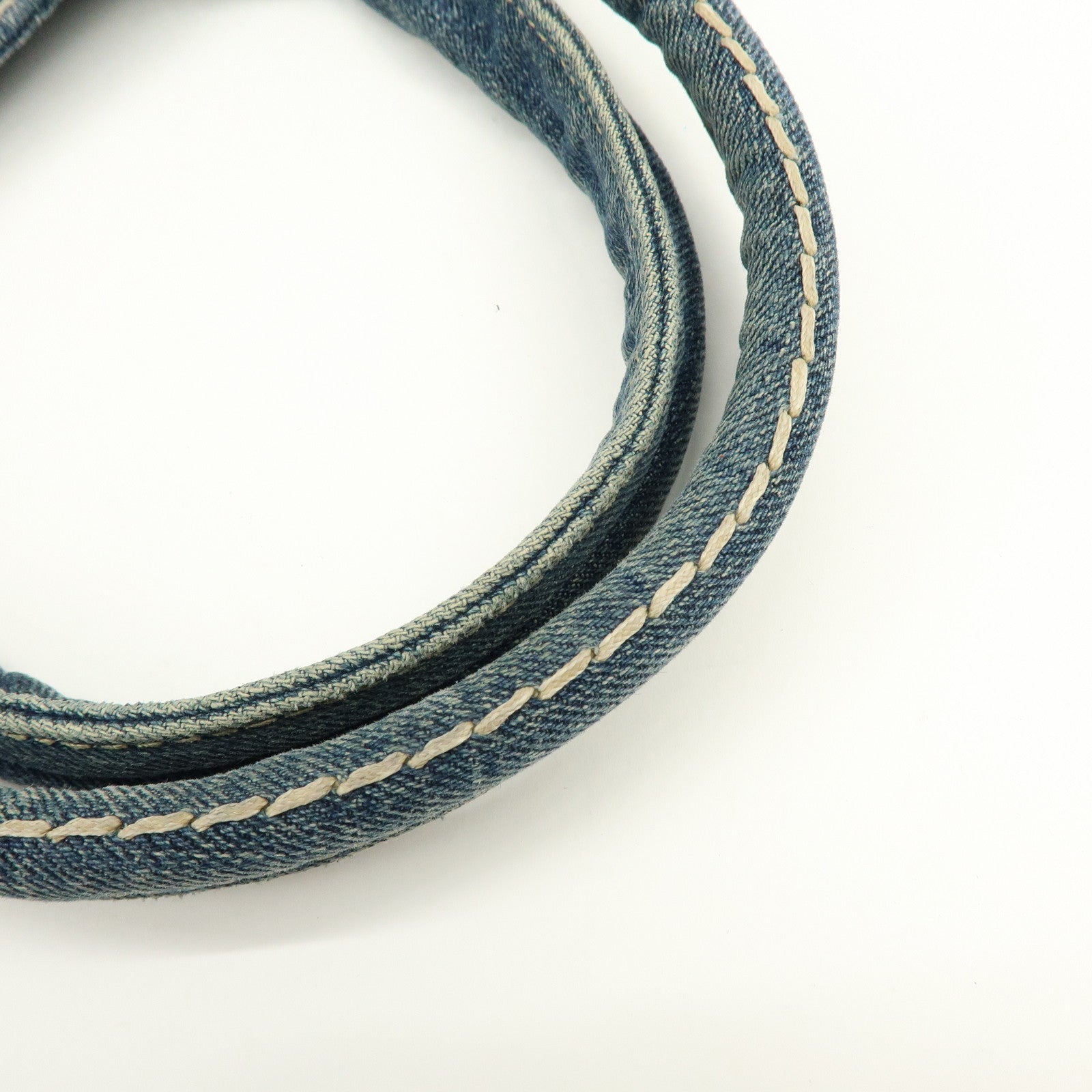 PRADA Logo Canapa Canvas Denim Large Tote Hand Bag Blue BN1872