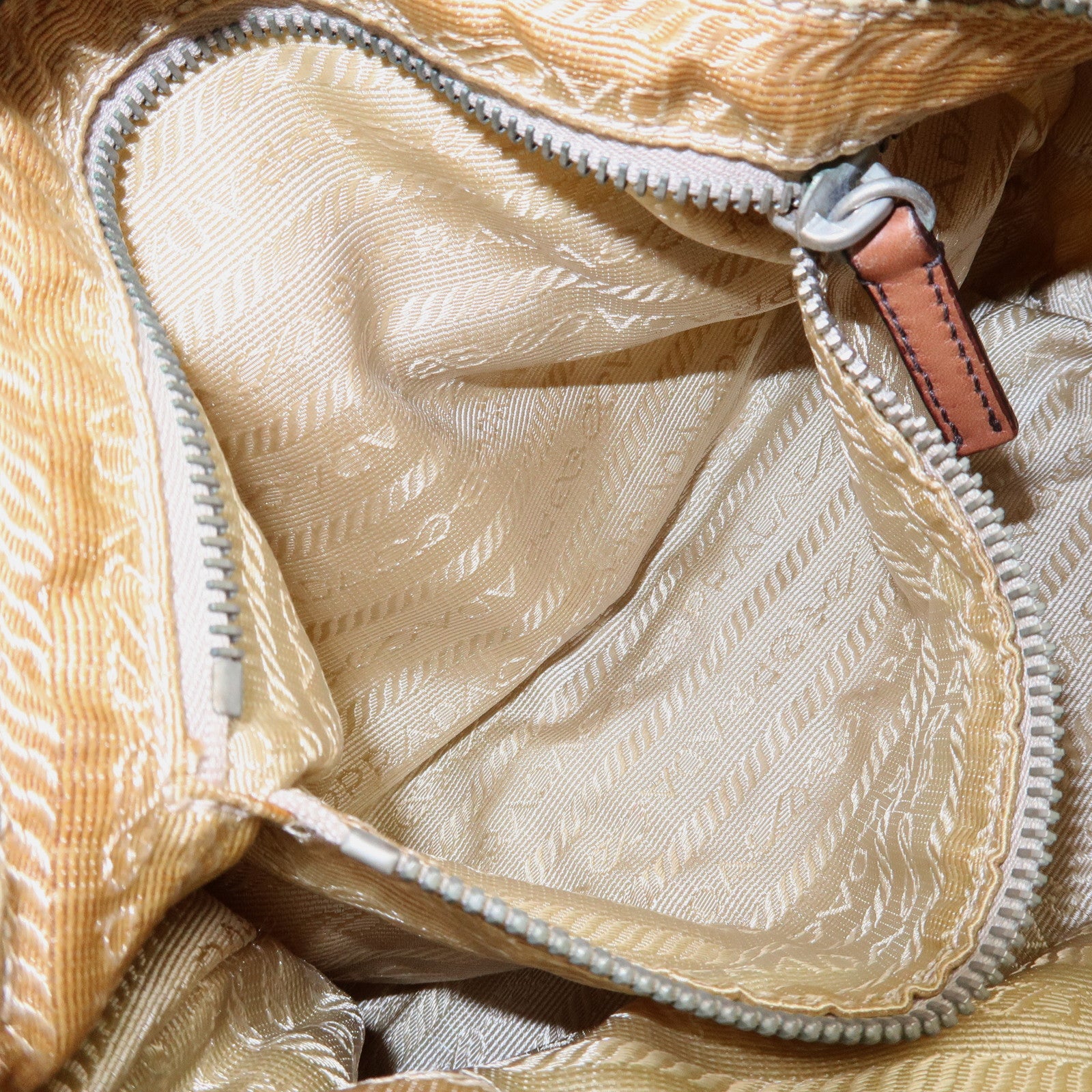 PRADA Triangle Logo Nylon Shoulder Bag Brown BR2205