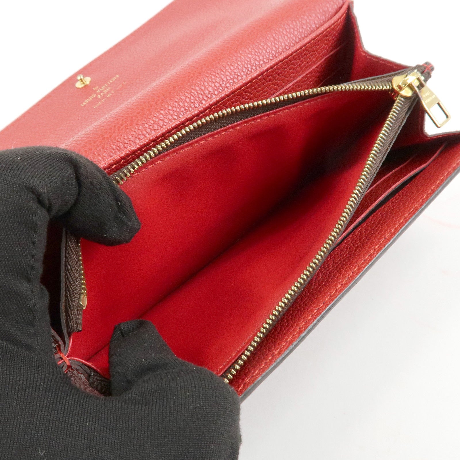 Louis Vuitton Portofoille Venus Monogram Leather Wallet Red M61836 Used