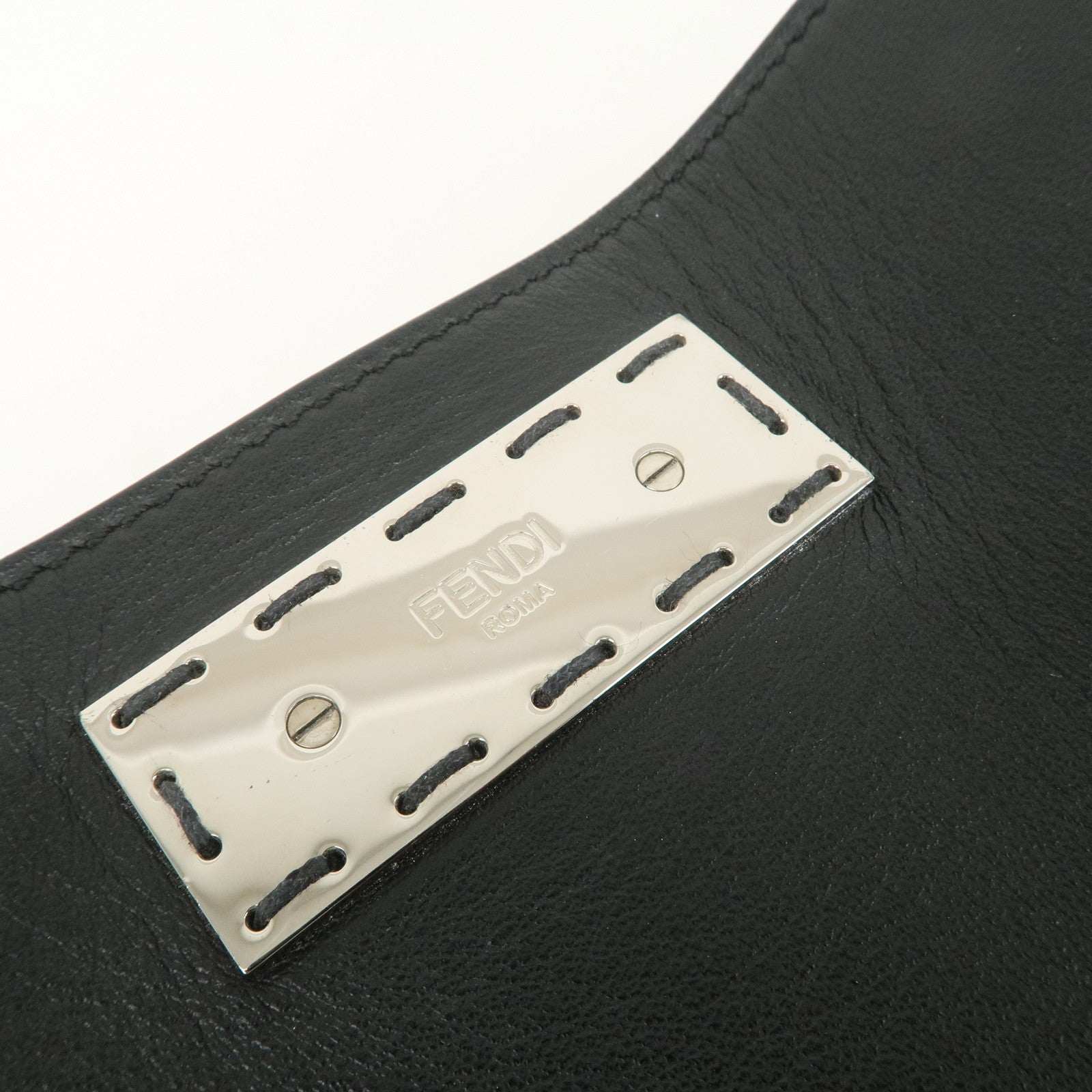 FENDI Peekaboo X-lite Fit Leather 2Way Bag Hand Bag Black Used