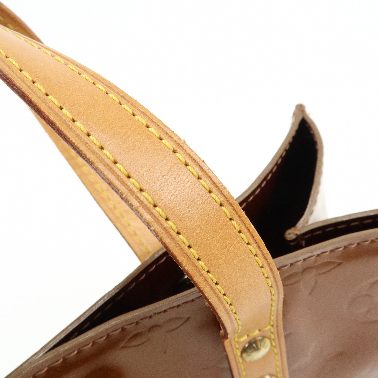Louis Vuitton Monogram Vernis Reade PM Hand Bag Bronze M91146