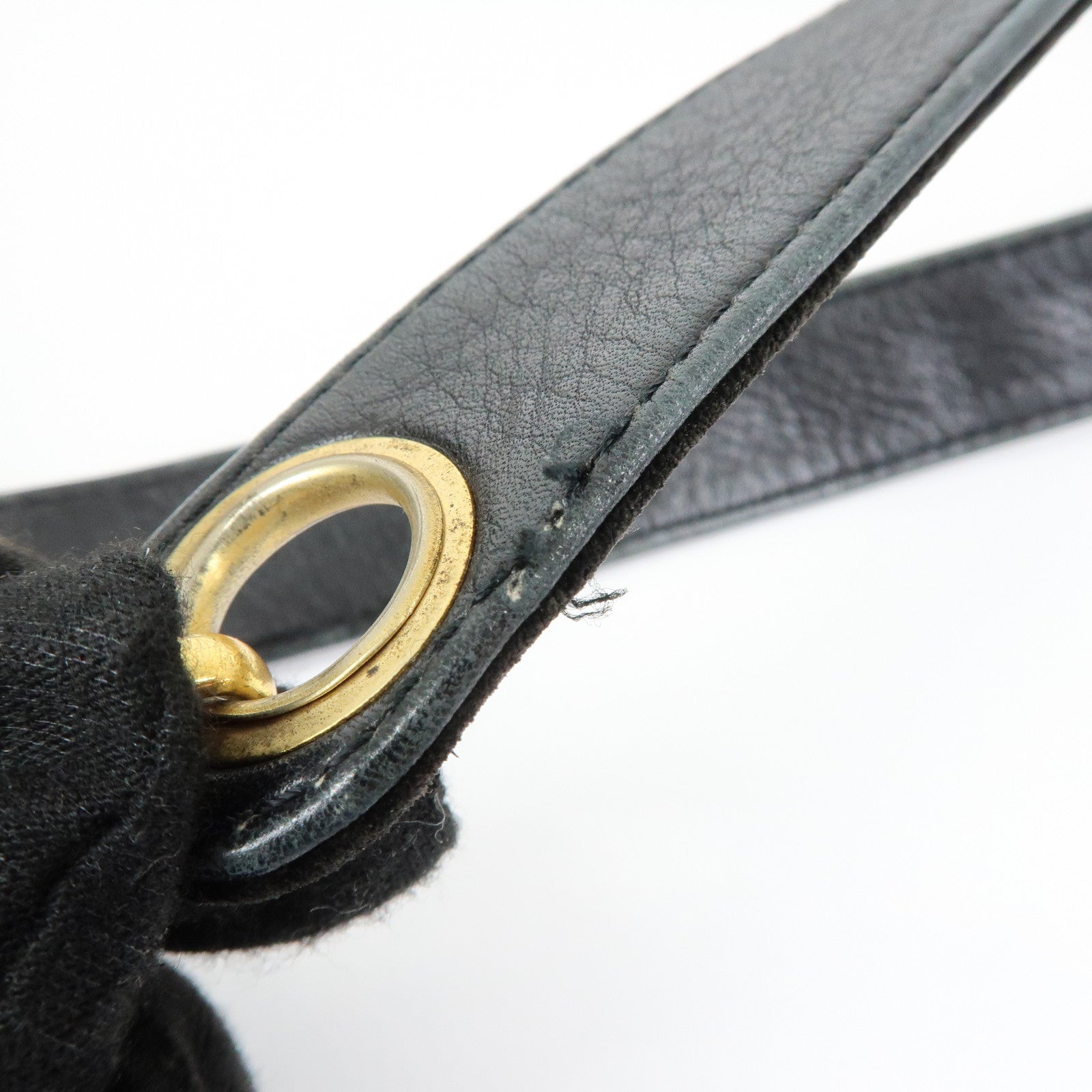 CHANEL COCO Mark Suede Chan Shoulder Bag Black