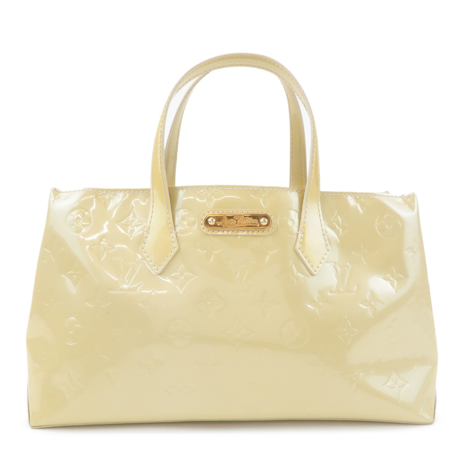 Louis Vuitton Monogram Vernis Wilshire PM Hand Bag Blanc Corail M91452 Used