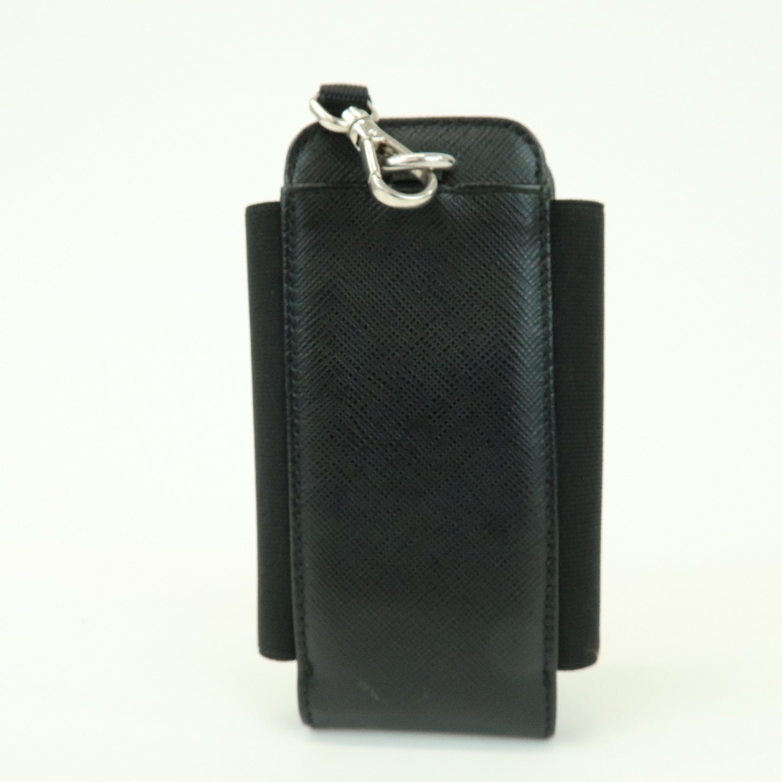 PRADA Triangle Logo Saffiano Leather Nylon Phone Case 1ZT019